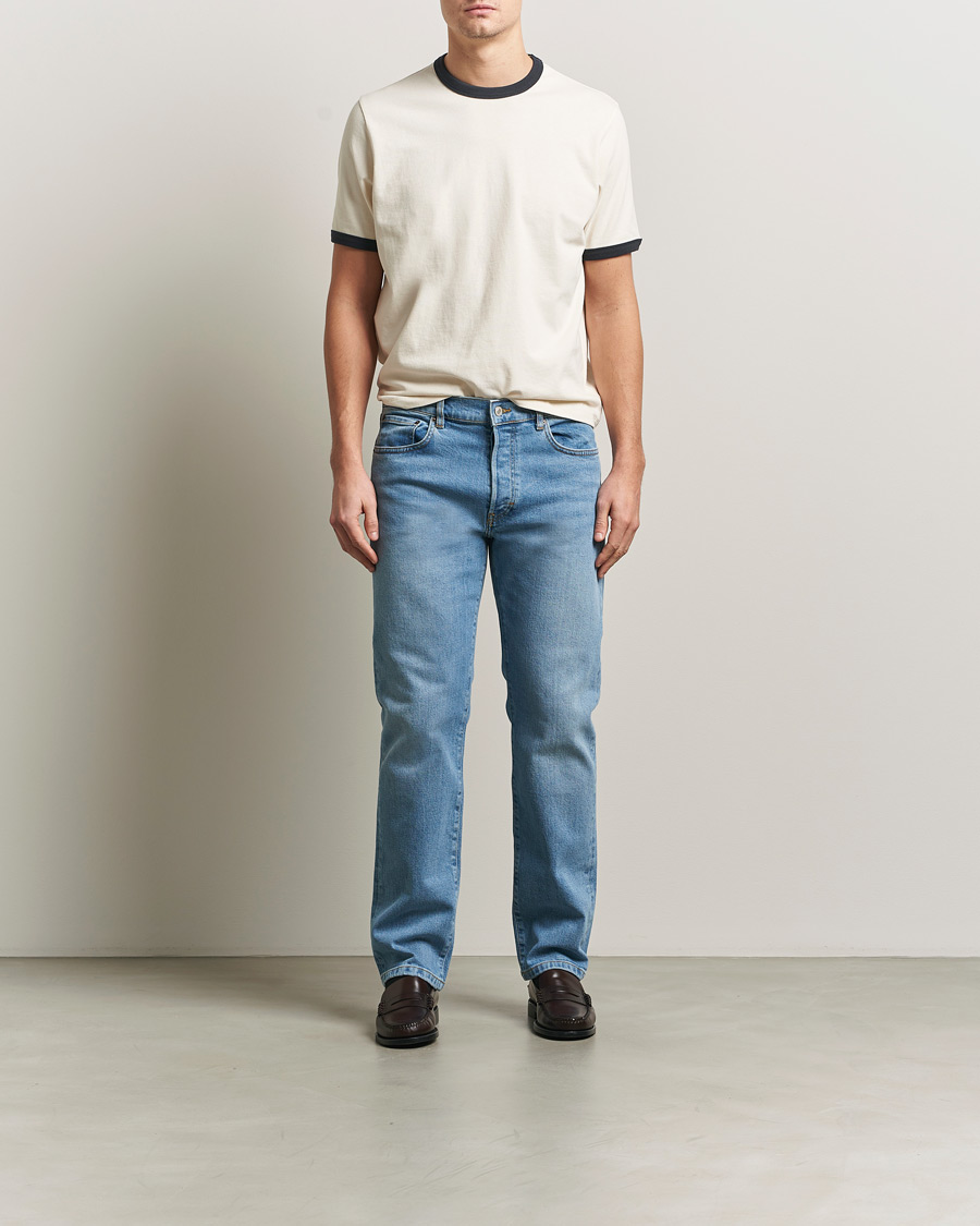 Hombres | Camisetas | Jeanerica | Ringer Crew Neck T-Shirt Off White