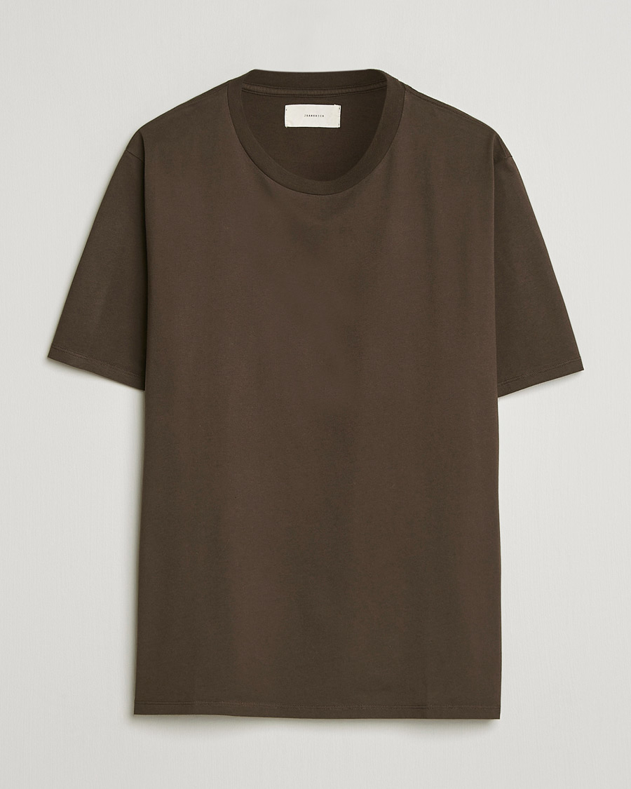 Hombres | Camisetas | Jeanerica | Delon Crew Neck T-Shirt Brown