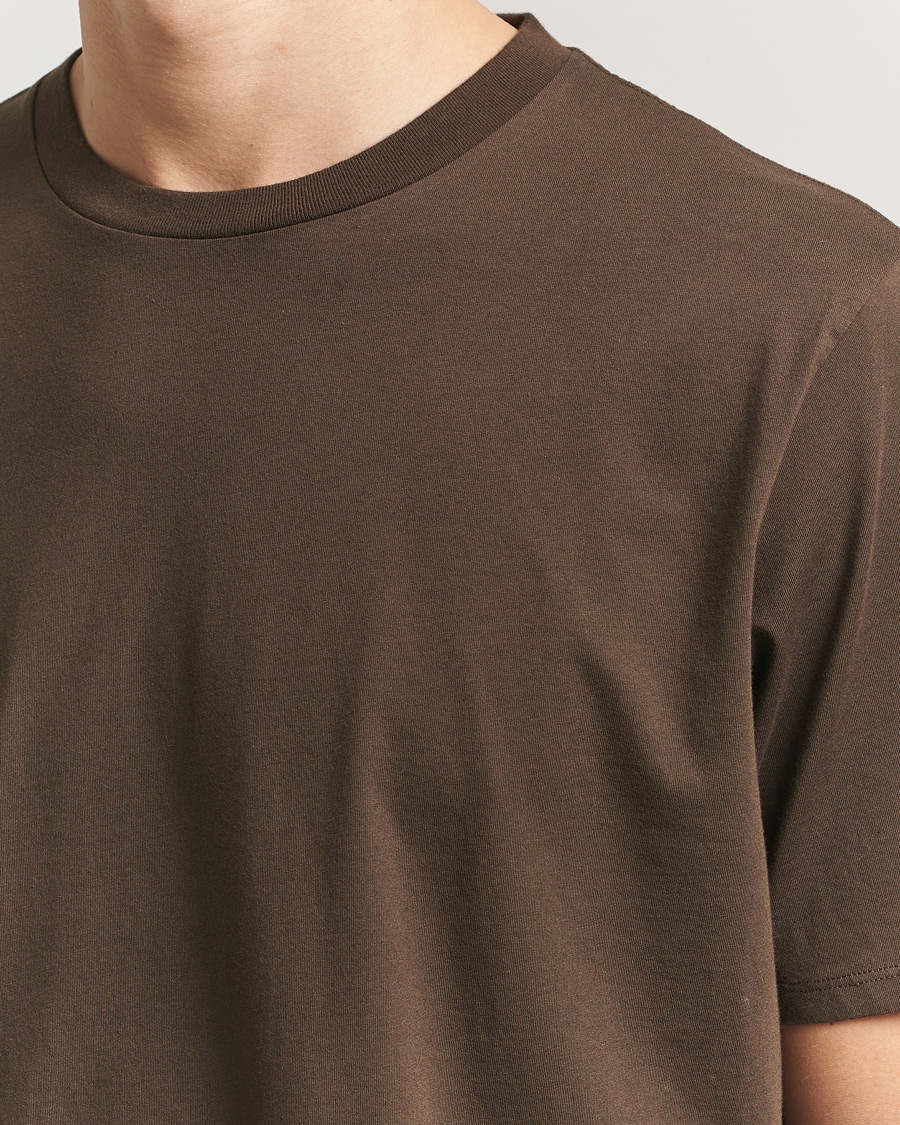 Hombres | Camisetas | Jeanerica | Delon Crew Neck T-Shirt Brown
