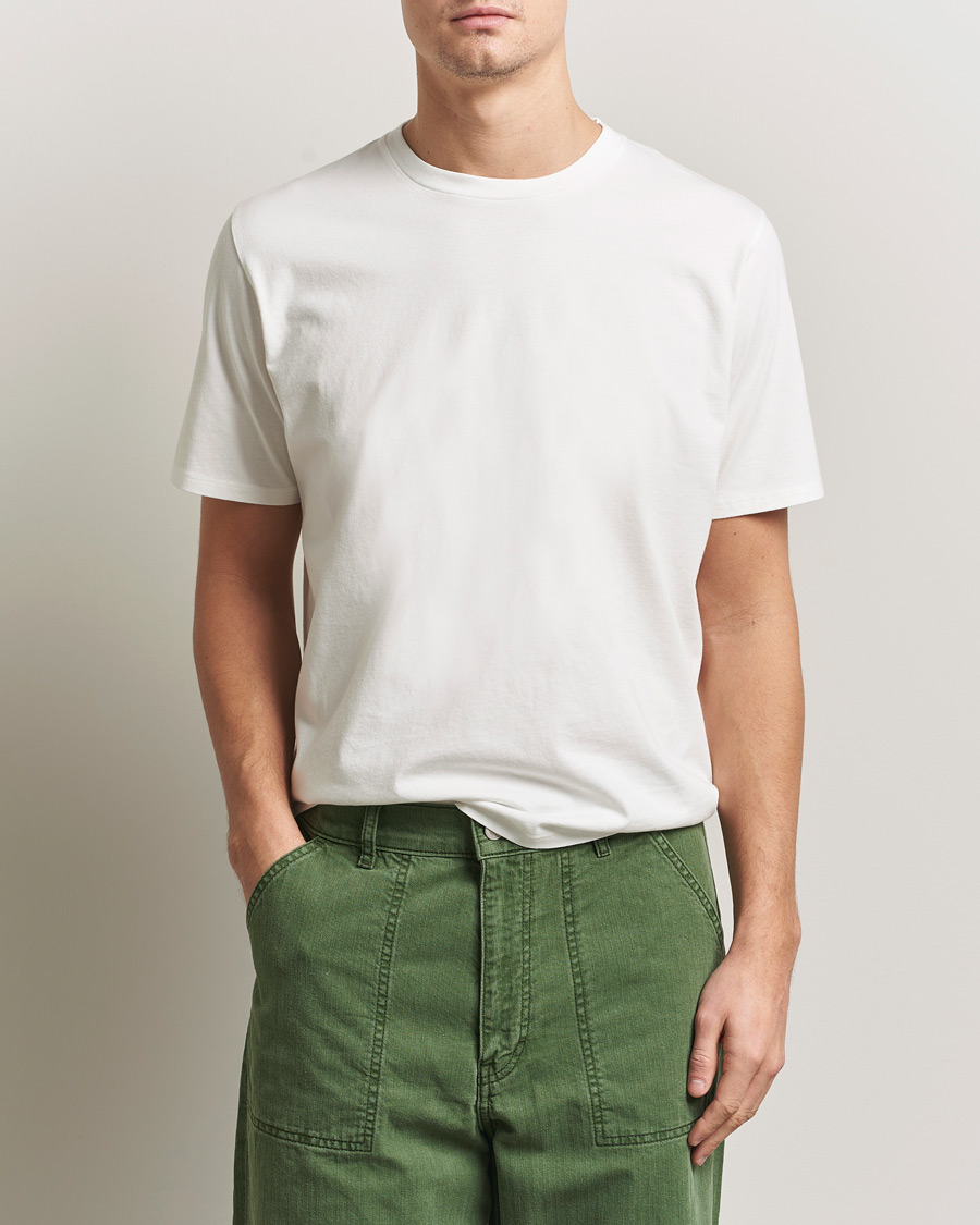 Hombres | Camisetas | Jeanerica | Delon Crew Neck T-Shirt Natural White