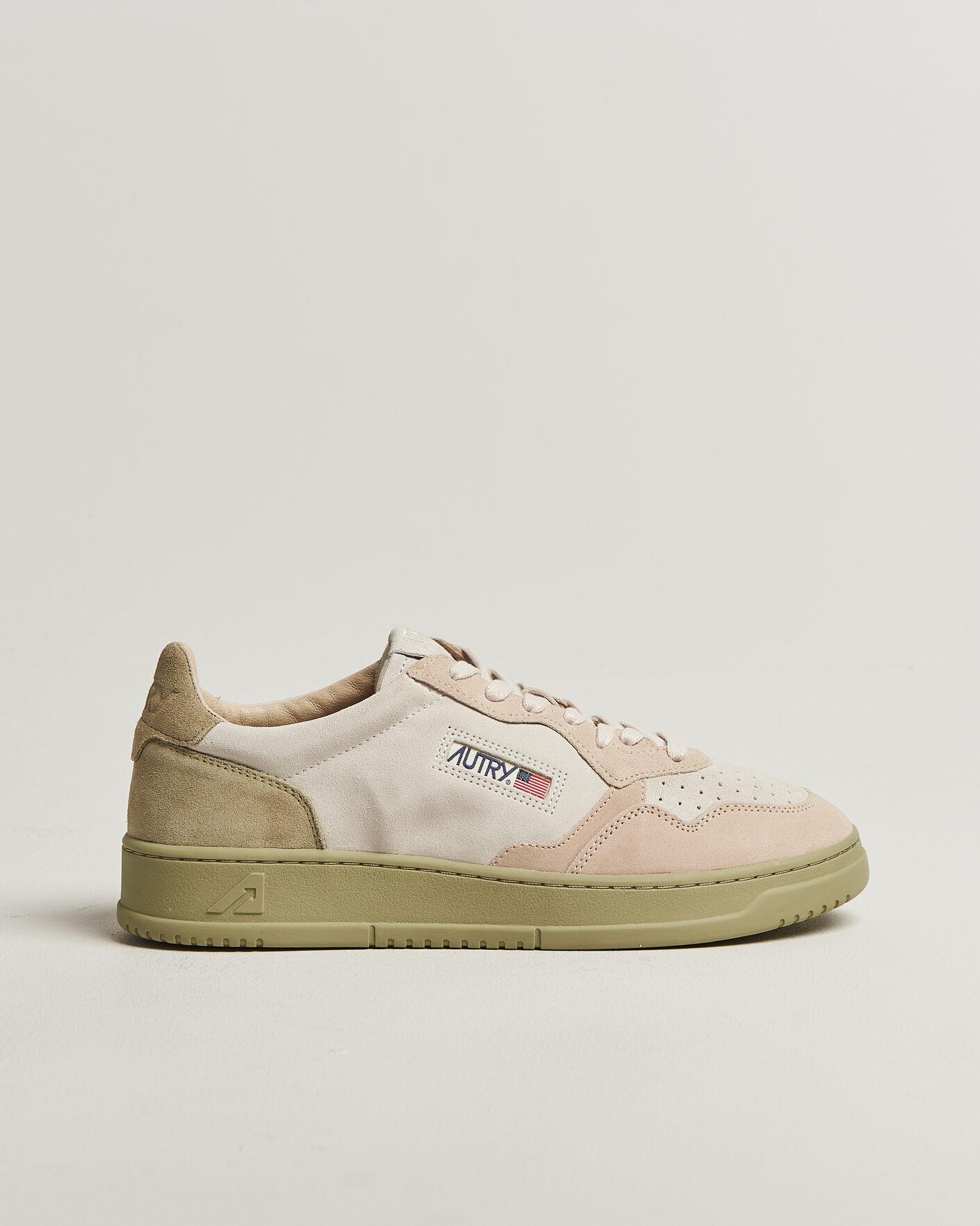 Hombres | Zapatillas | Autry | Medalist Low Suede Mix Sneaker Green/White/Sand