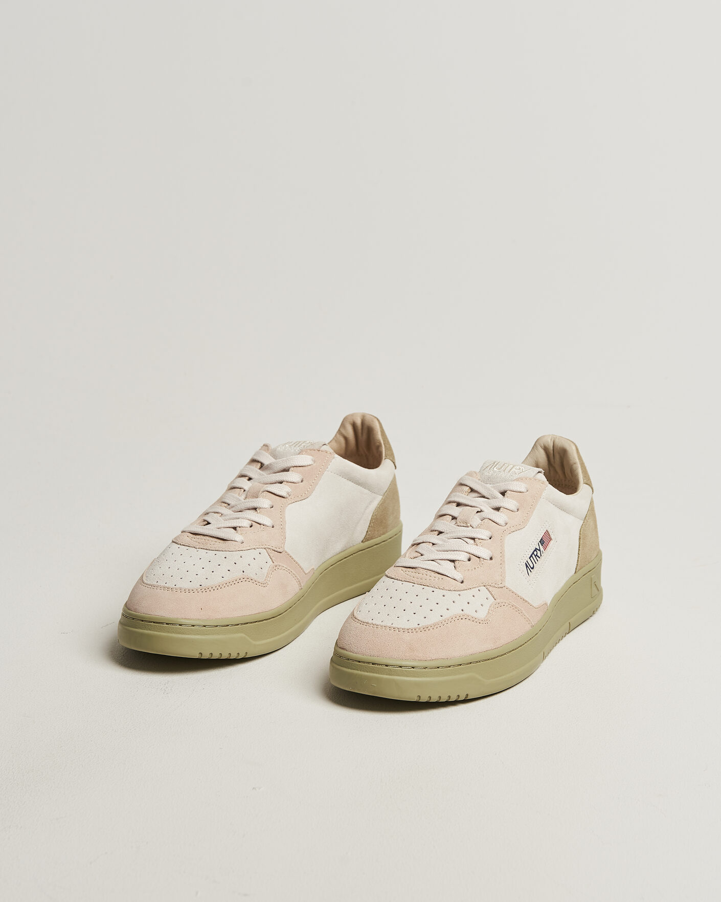Hombres | Zapatillas | Autry | Medalist Low Suede Mix Sneaker Green/White/Sand