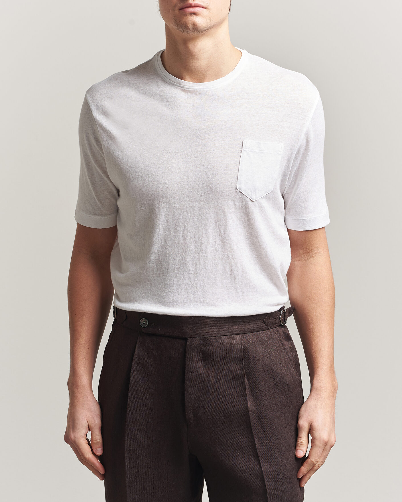 Hombres | Camisetas | Massimo Alba | Panarea Cotton/Linen T-Shirt White
