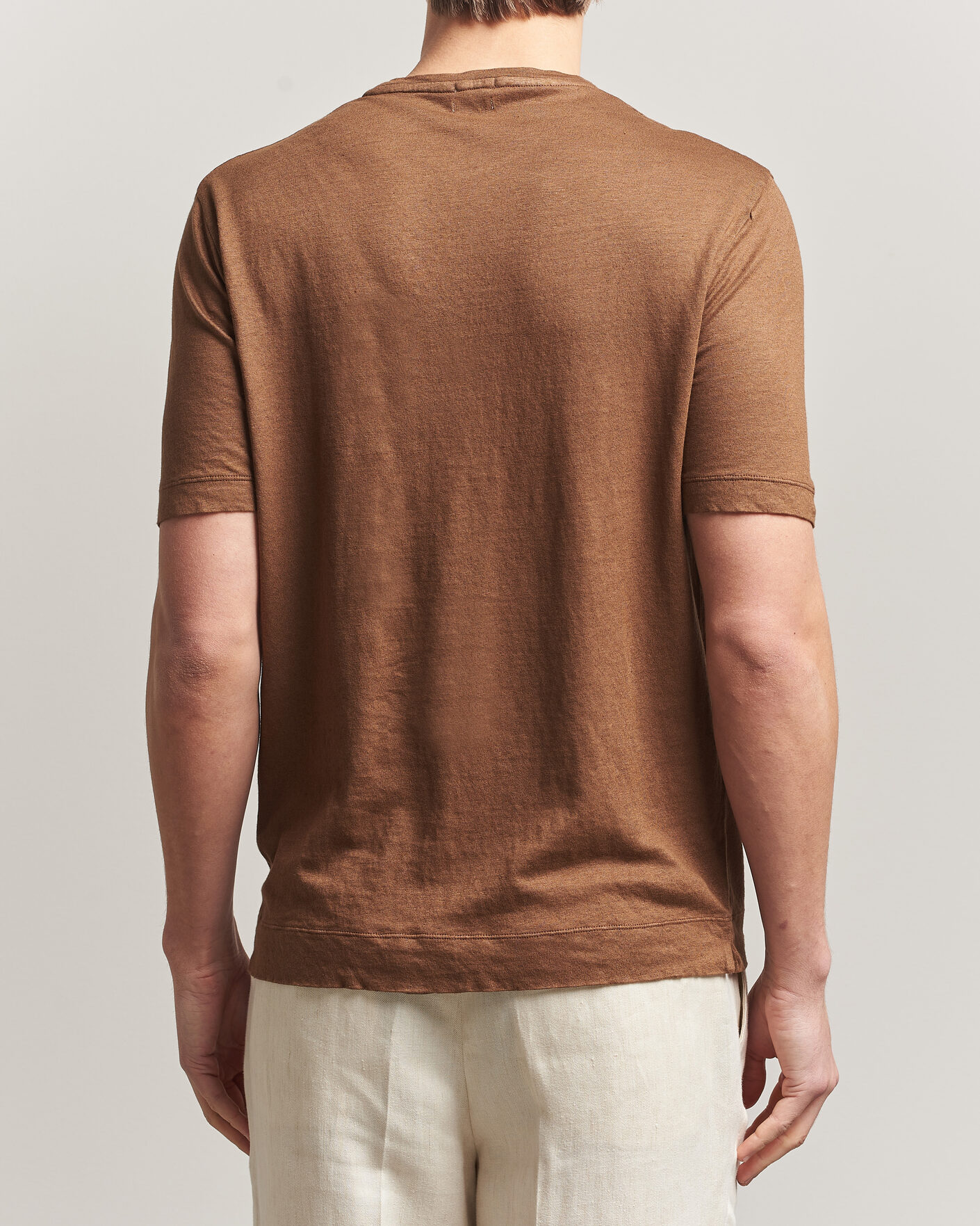 Hombres | Camisetas | Massimo Alba | Panarea Cotton/Linen T-Shirt Wood