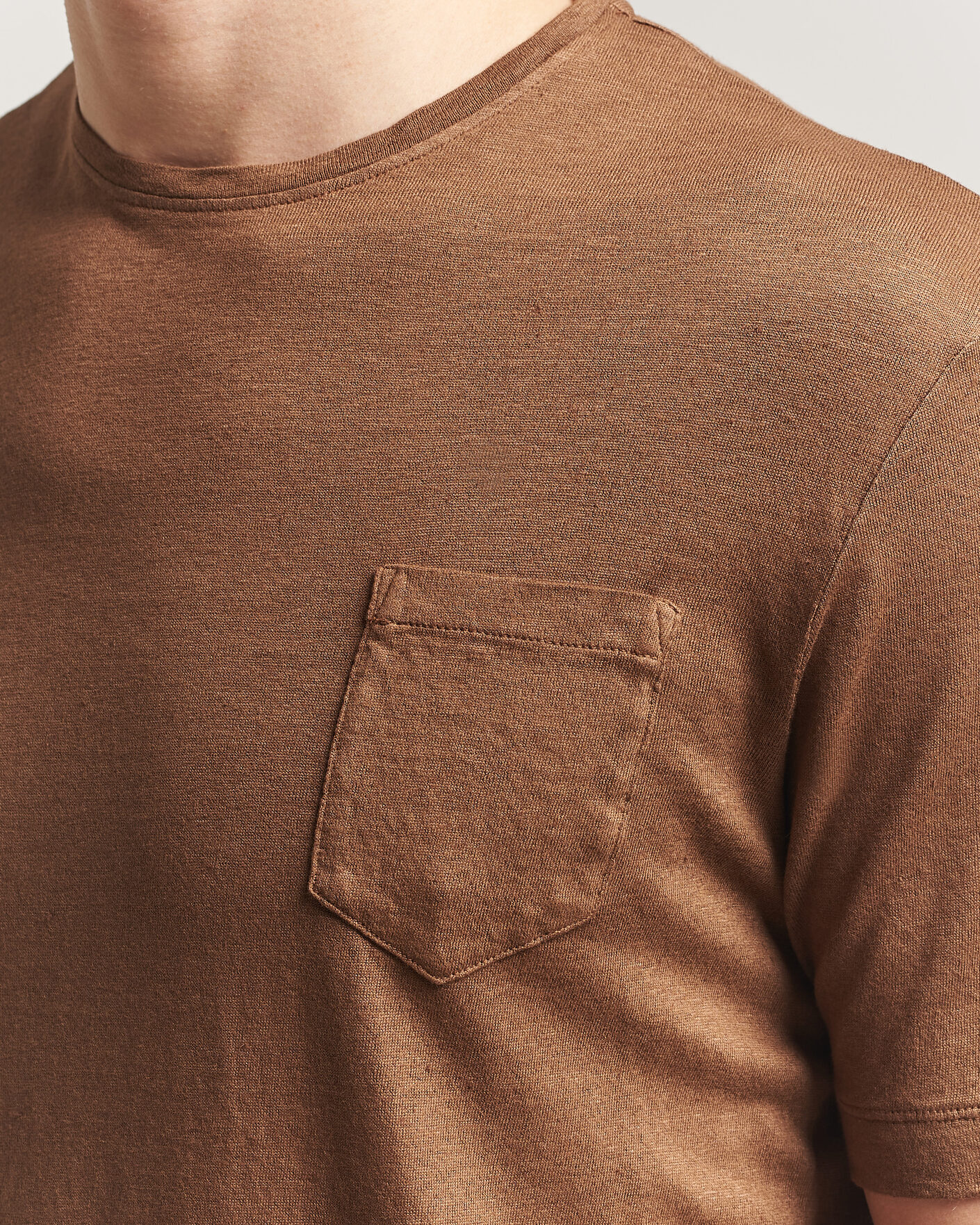 Hombres | Camisetas | Massimo Alba | Panarea Cotton/Linen T-Shirt Wood