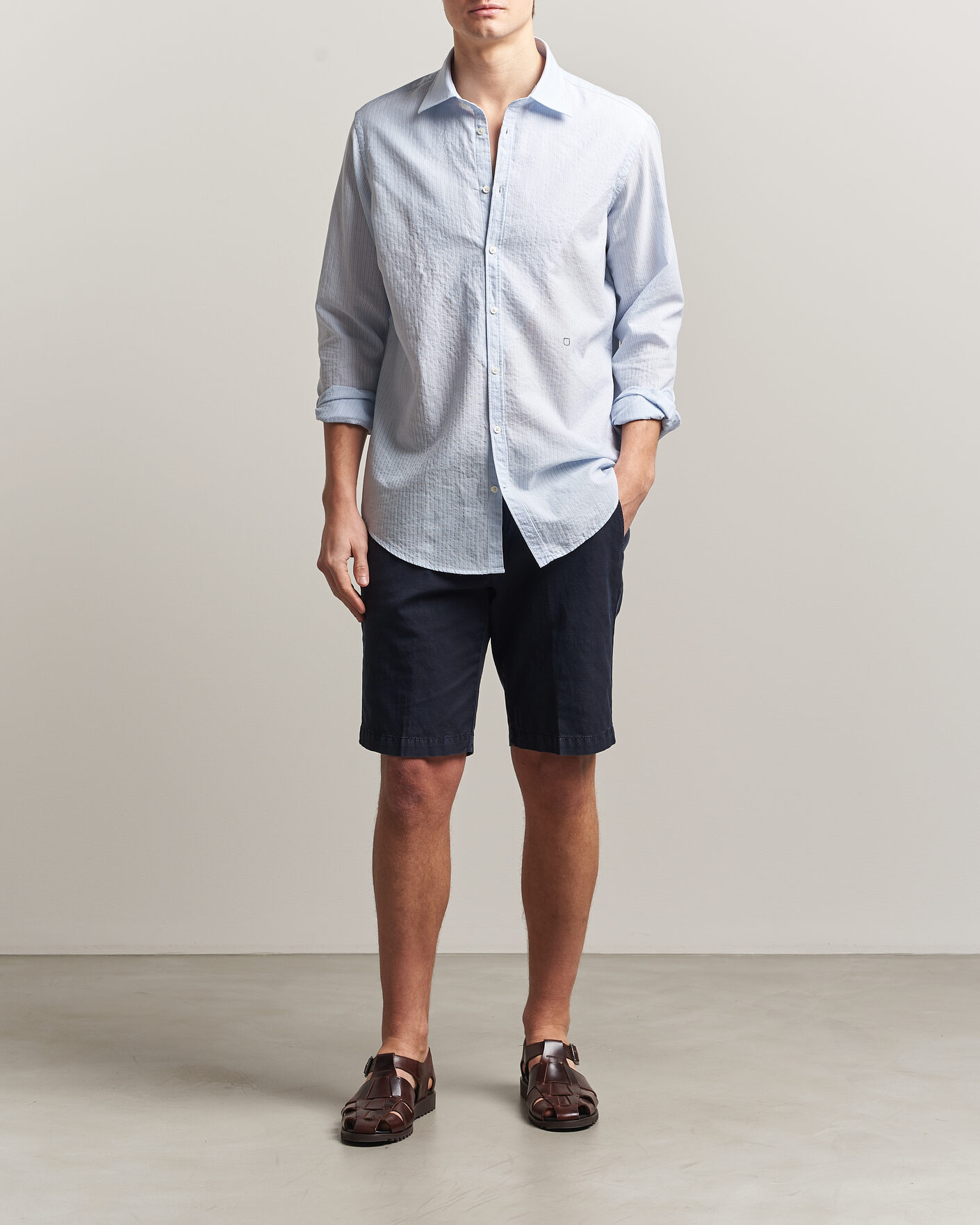 Hombres | Camisas | Massimo Alba | Genova Striped Shirt Sky Blue