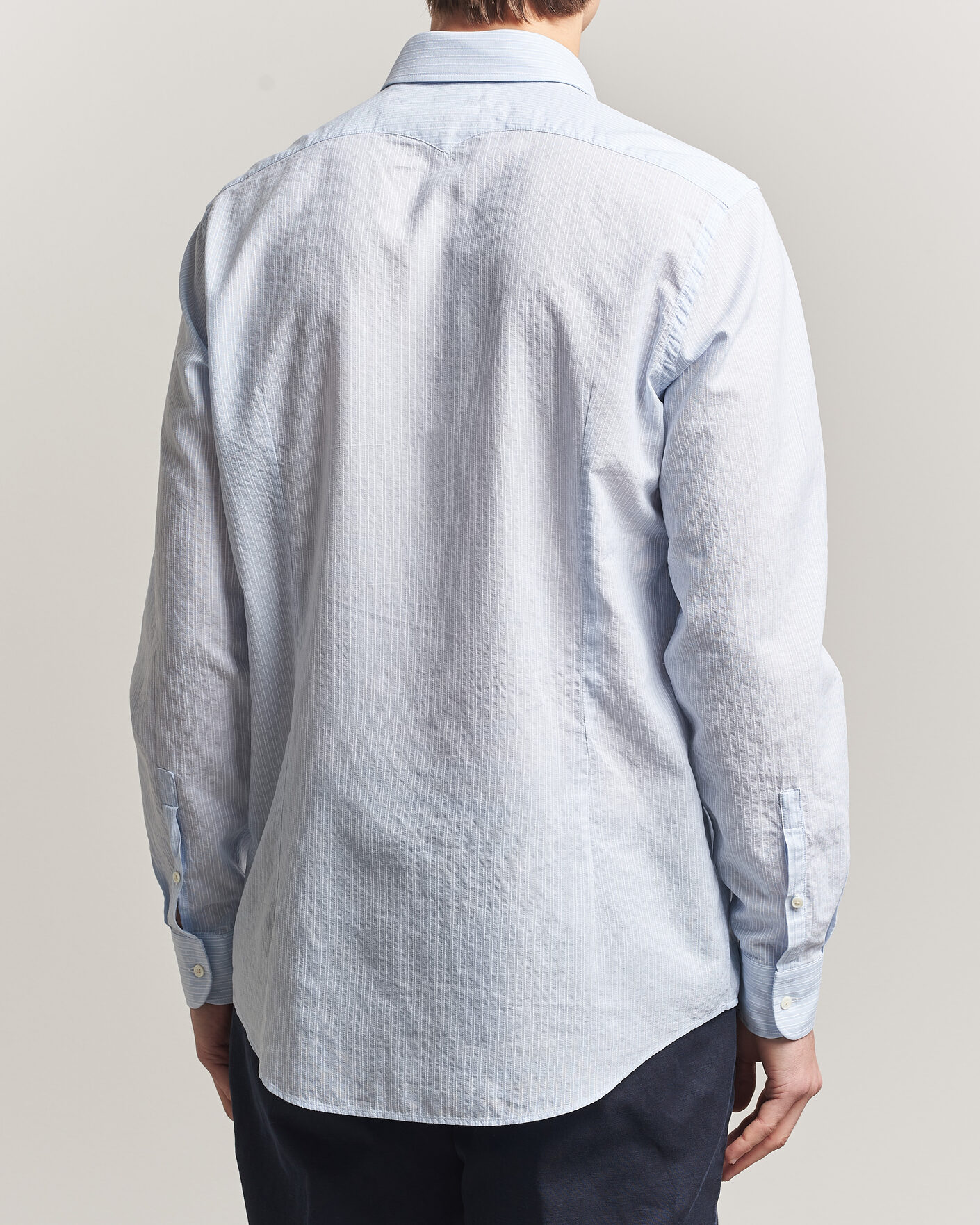 Hombres | Camisas | Massimo Alba | Genova Striped Shirt Sky Blue