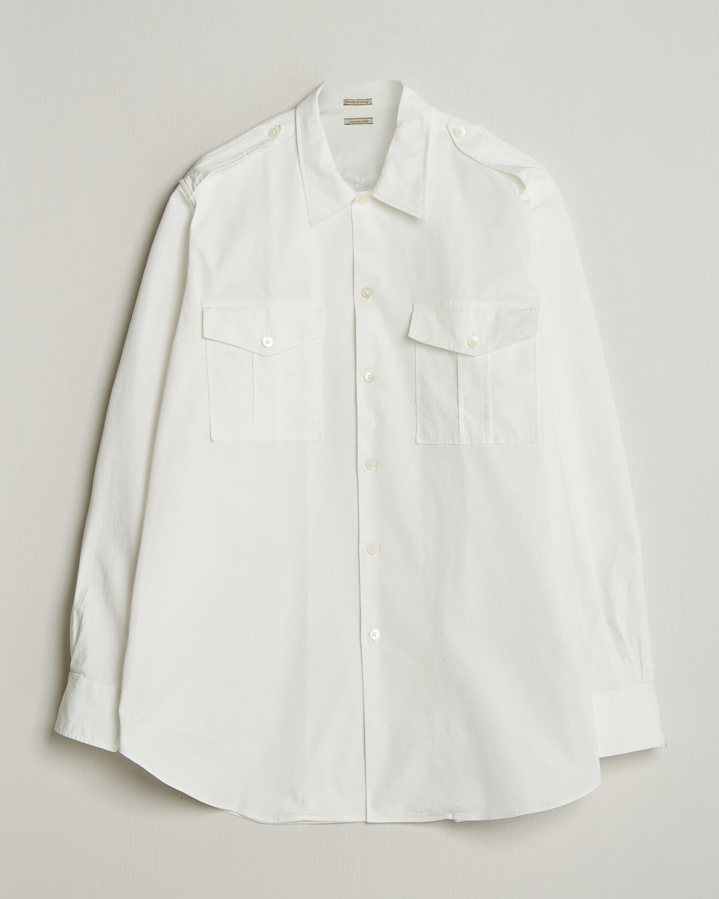 Hombres | Camisas | Massimo Alba | Army Double Pocket Shirt White