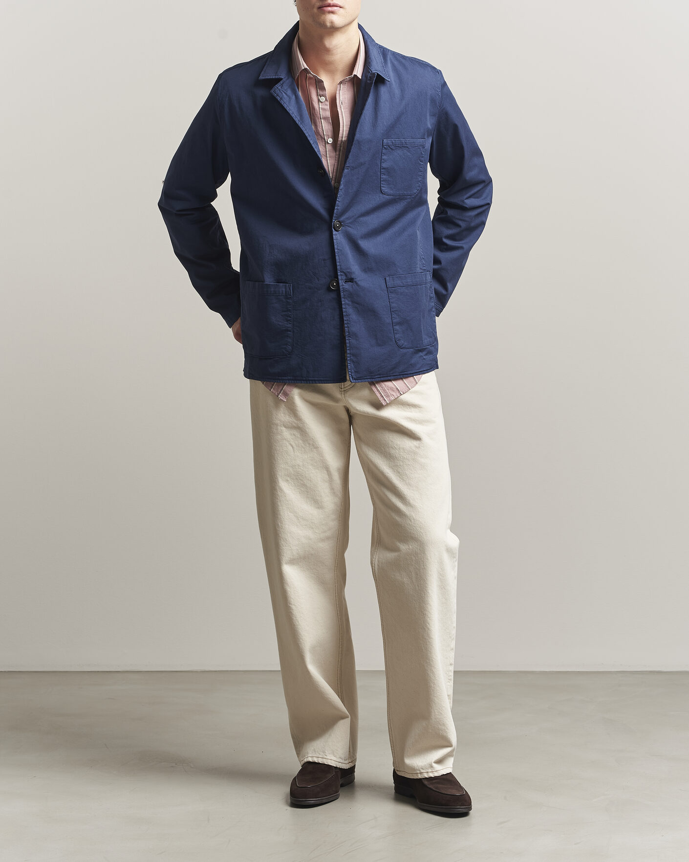 Hombres | Abrigos y chaquetas | Massimo Alba | Florida Cotton Shirt Jacket Midnight Blue