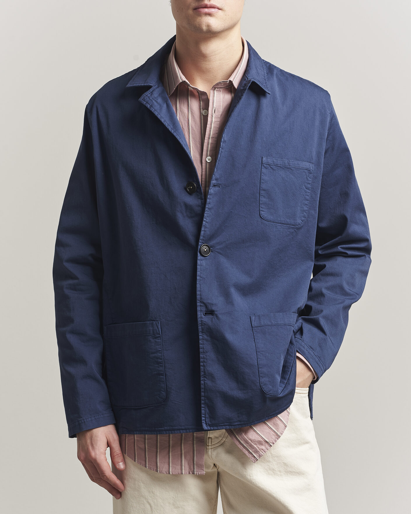 Hombres | Abrigos y chaquetas | Massimo Alba | Florida Cotton Shirt Jacket Midnight Blue