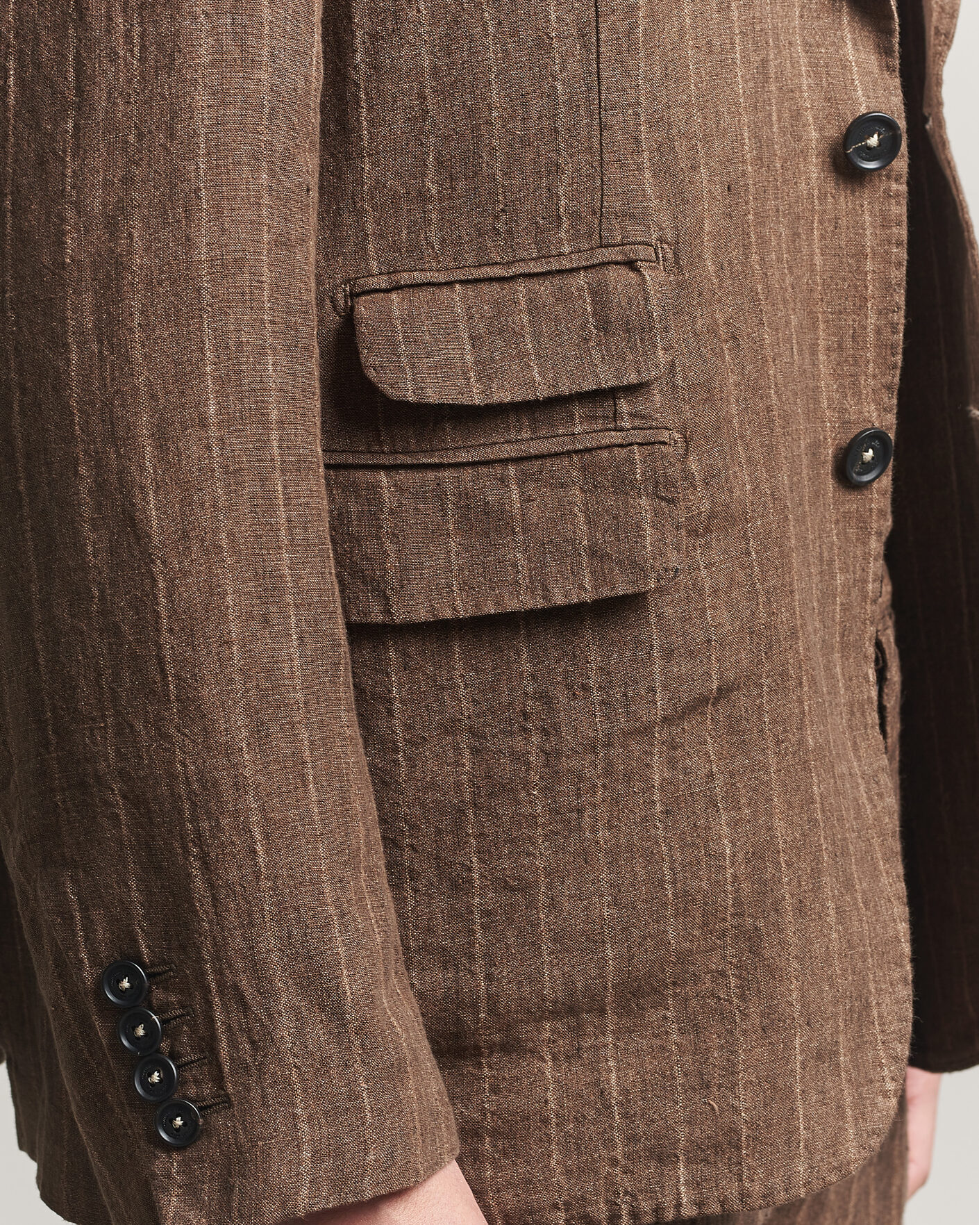 Hombres | Trajes | Massimo Alba | Sloop Linen Suit Brown Pinstripe