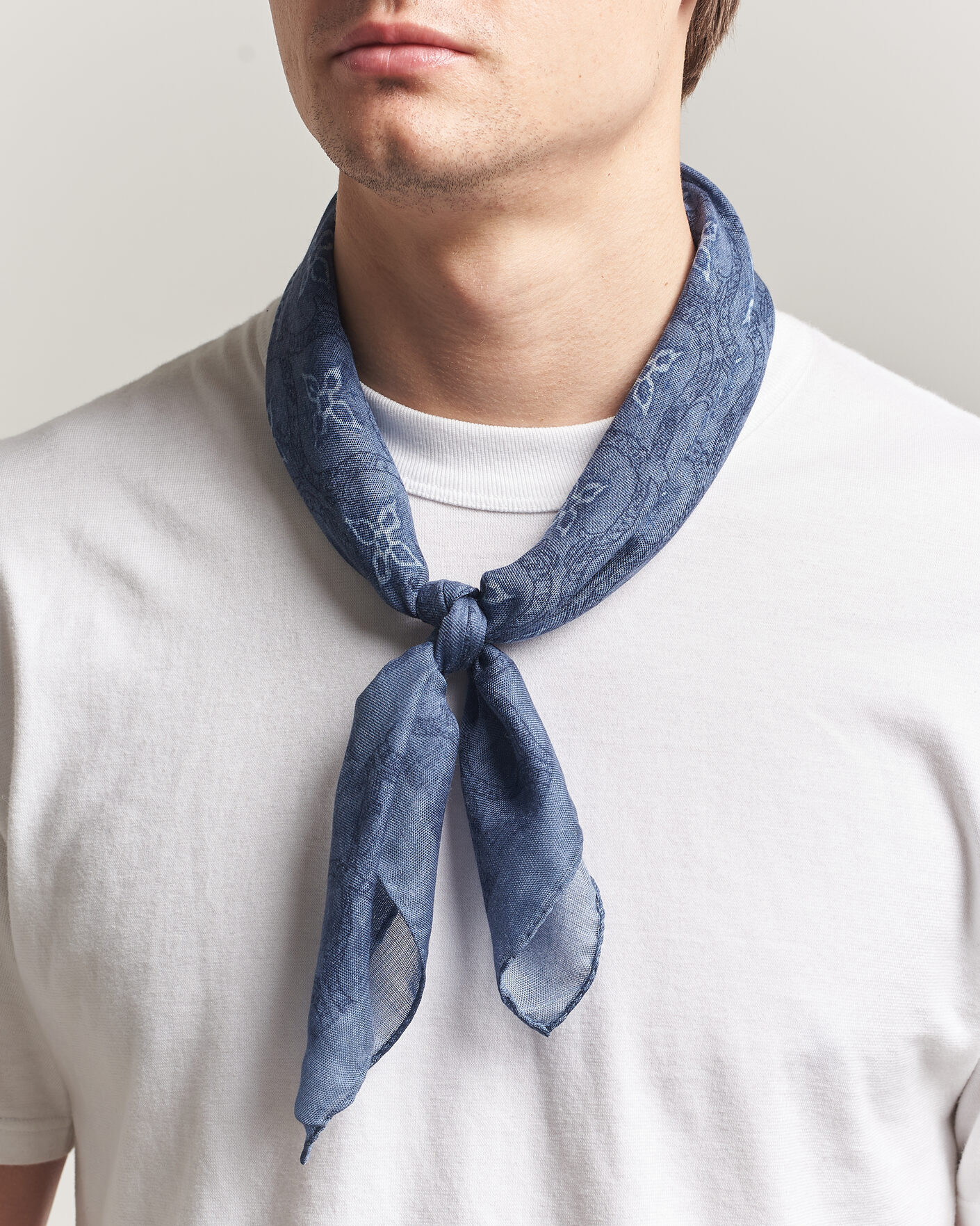 Hombres | Bufandas elegantes | Massimo Alba | Cashmere/Silk Bandana Navy
