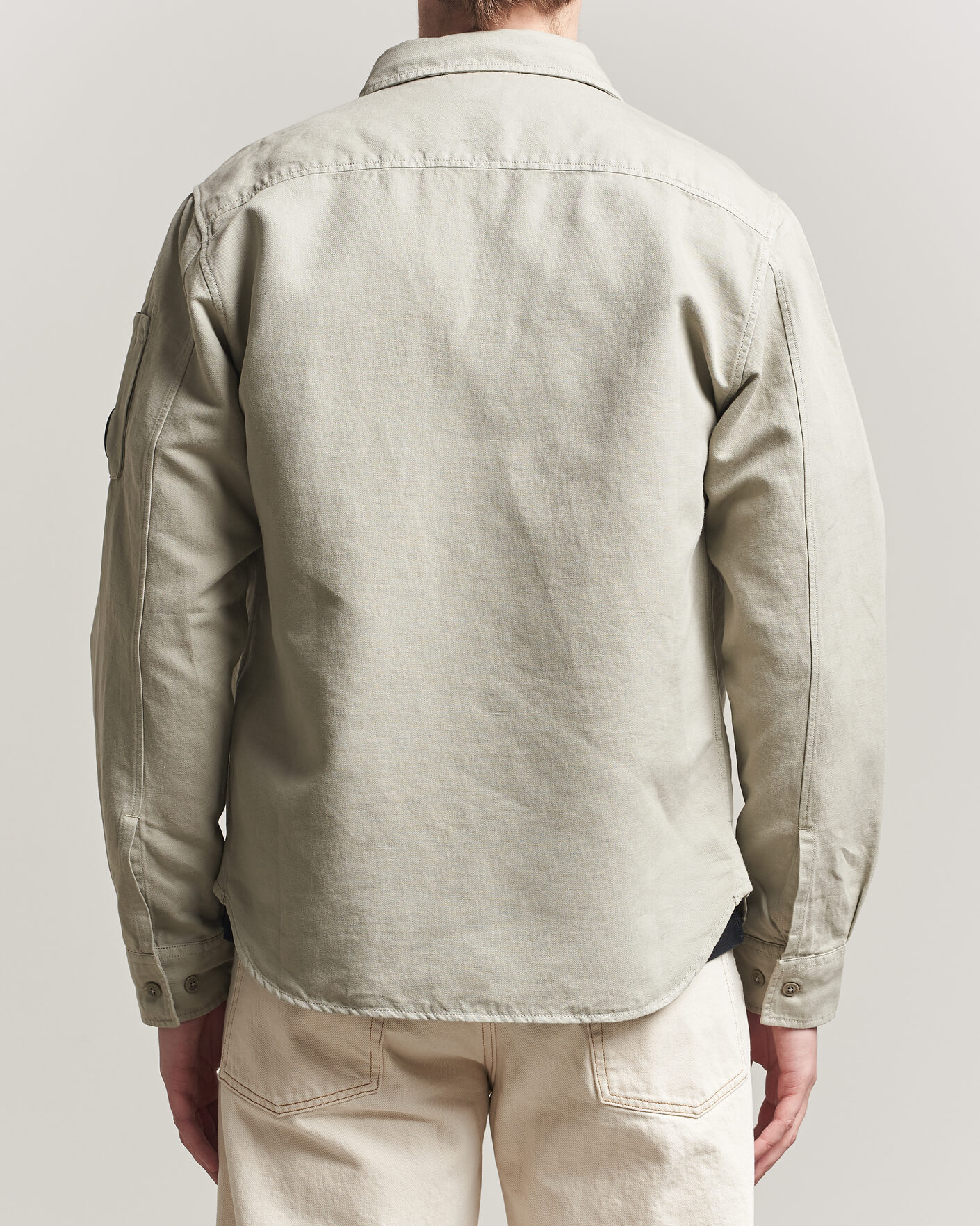 Hombres | Camisas | C.P. Company | Cotton/Linen Pocket Shirt Light Grey
