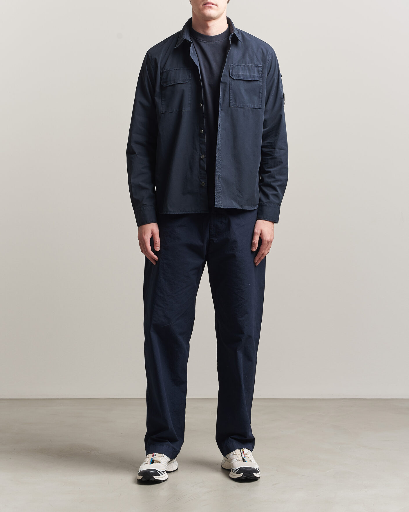 Hombres | Camisas | C.P. Company | Organic Gabardine Pocket Shirt Navy