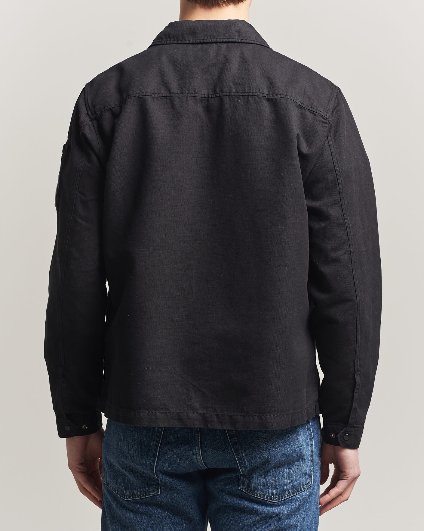 Hombres | Camisas | C.P. Company | Cotton/Linen Zip Overshirt Black