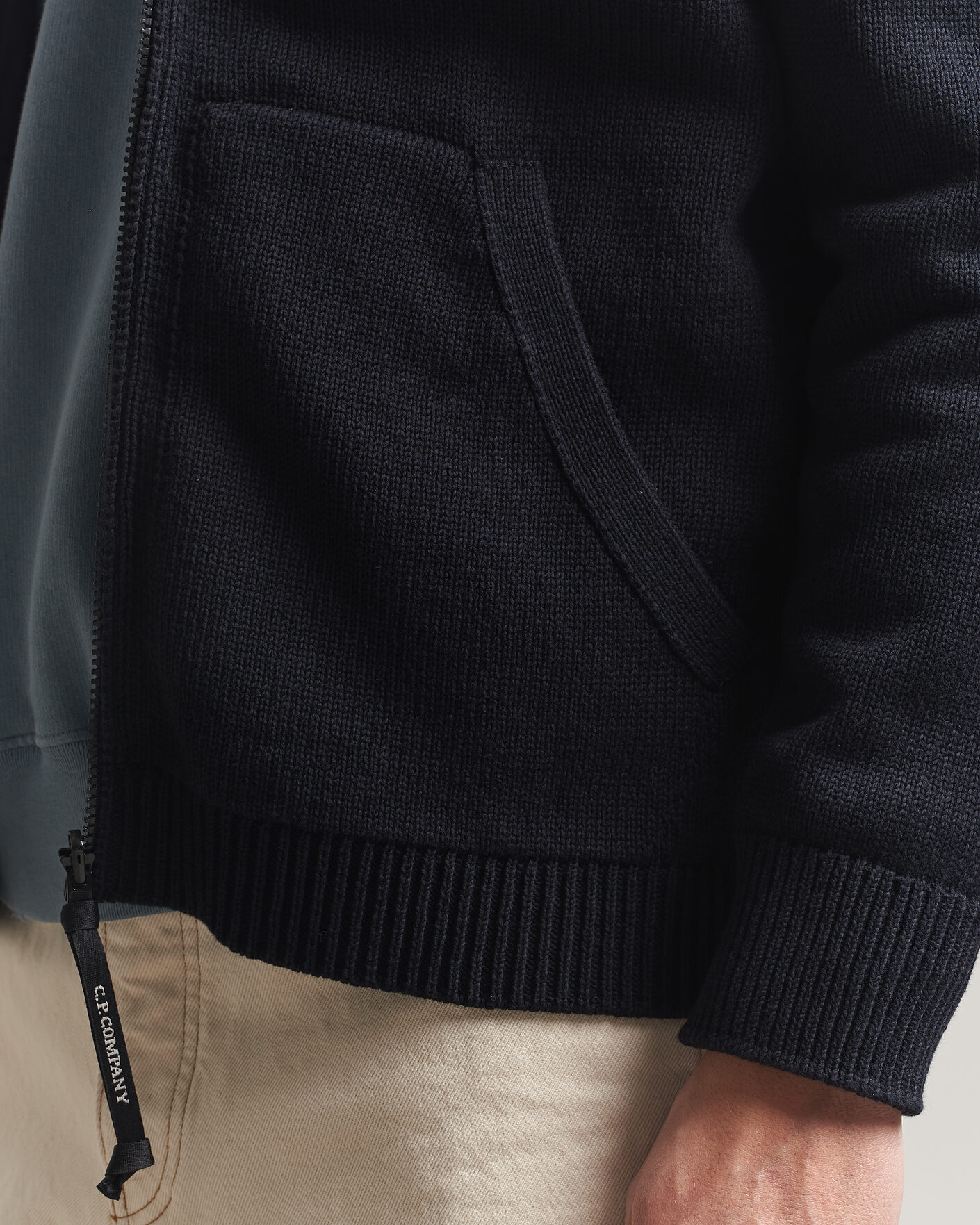 Hombres | Jerséis y prendas de punto | C.P. Company | Cotton Mix 2 in 1 Knitted Sweater Navy