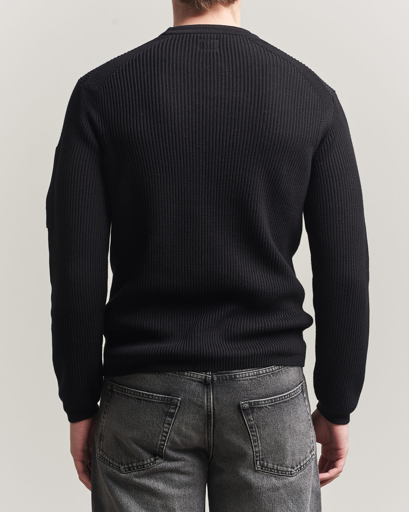 Hombres | Jerséis y prendas de punto | C.P. Company | Sea Island Knitted Cotton Crewneck Black