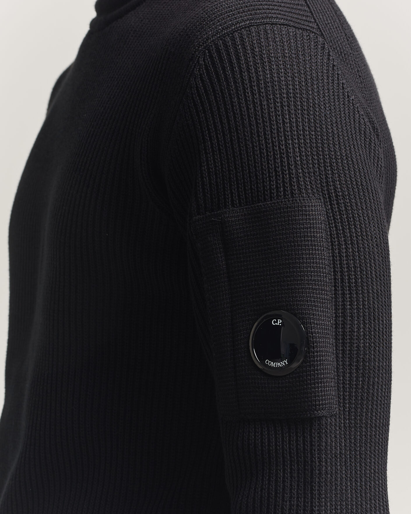 Hombres | Jerséis y prendas de punto | C.P. Company | Sea Island Knitted Cotton Crewneck Black