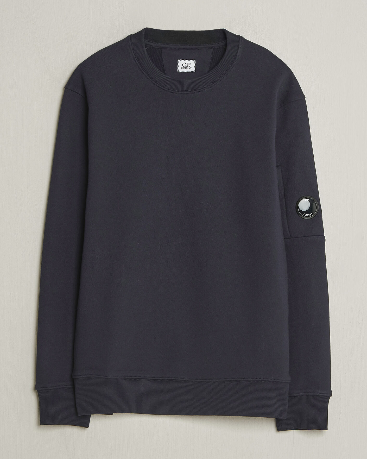 Hombres | Jerséis y prendas de punto | C.P. Company | Diagonal Raised Fleece Lens Sweatshirt Navy