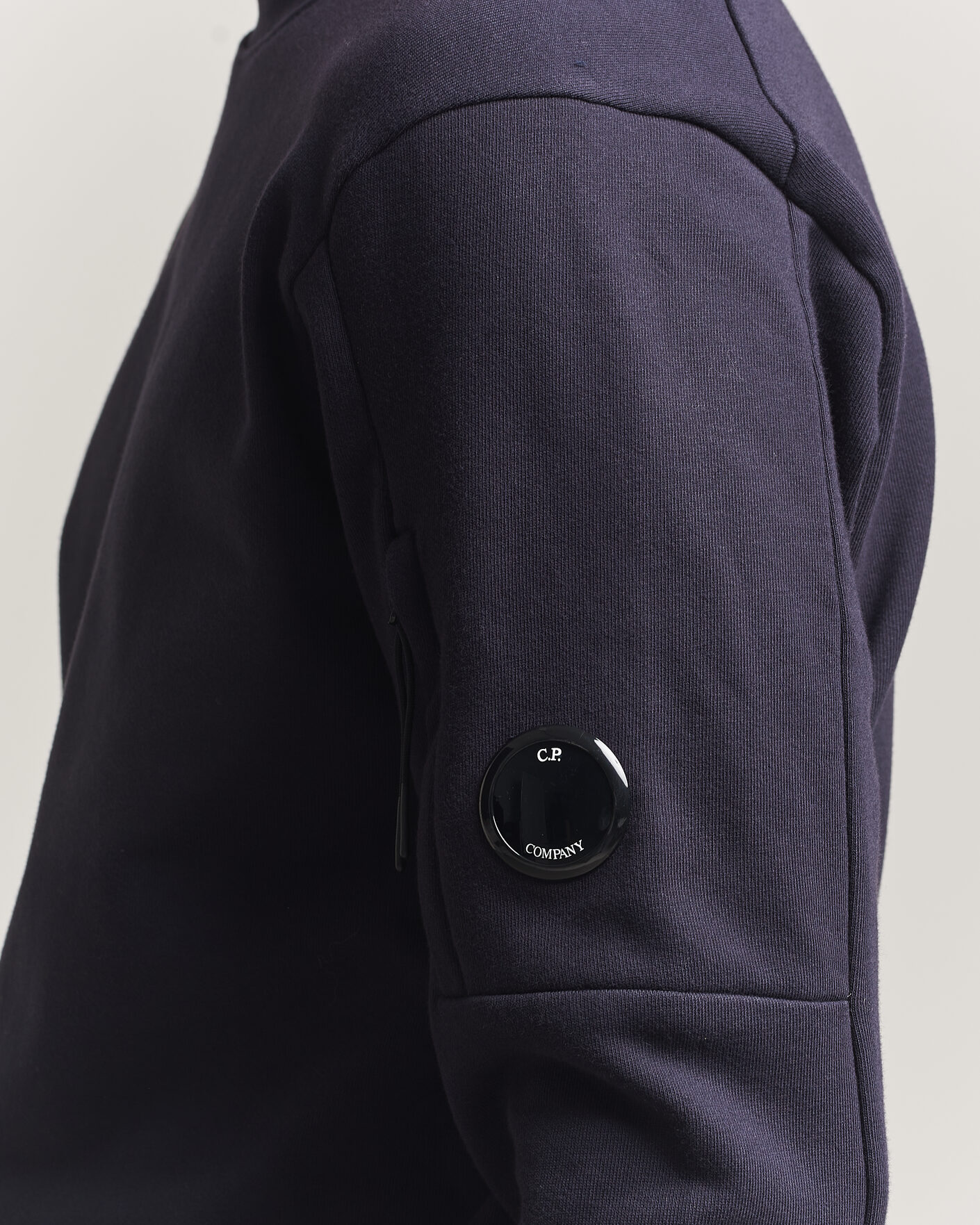 Hombres | Jerséis y prendas de punto | C.P. Company | Diagonal Raised Fleece Lens Sweatshirt Navy