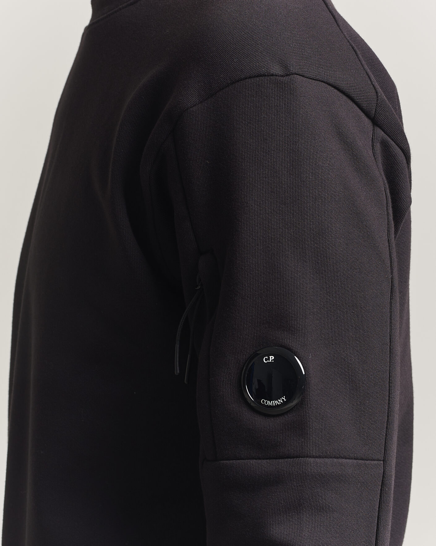 Hombres | Jerséis y prendas de punto | C.P. Company | Diagonal Raised Fleece Lens Sweatshirt Black