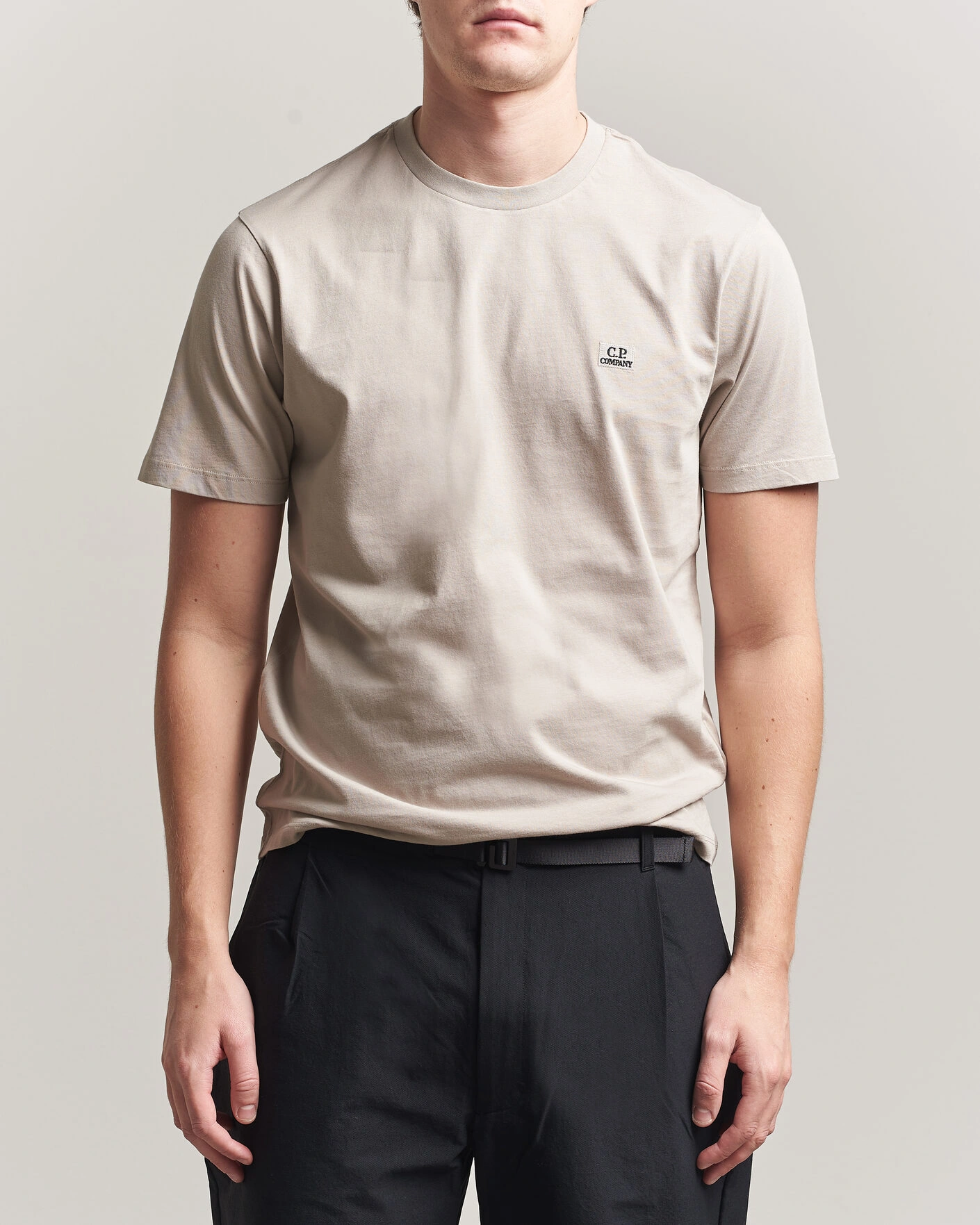 Hombres | Camisetas | C.P. Company | Short Sleeve Small Logo T-Shirt Light Grey