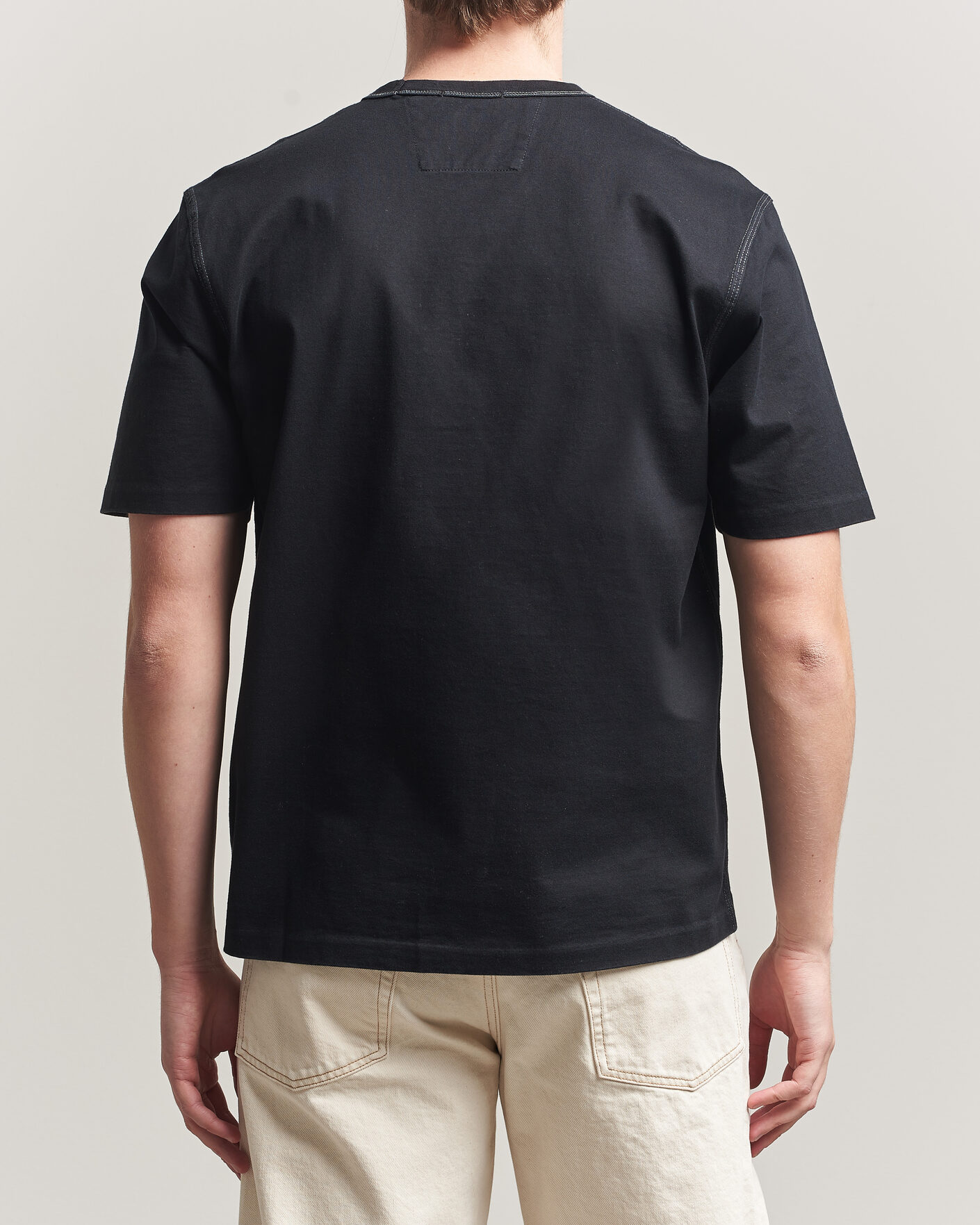 Hombres | Camisetas | C.P. Company | Mercerized Heavy Cotton Chest Logo T-Shirt Black