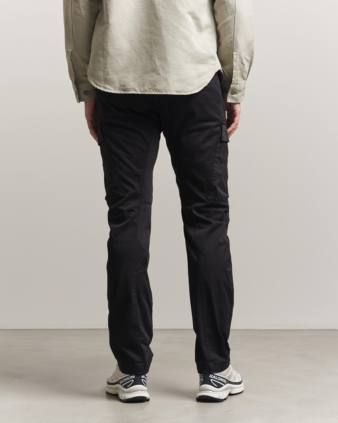 Hombres | Pantalones | C.P. Company | Satin Stretch Cargo Pants Black