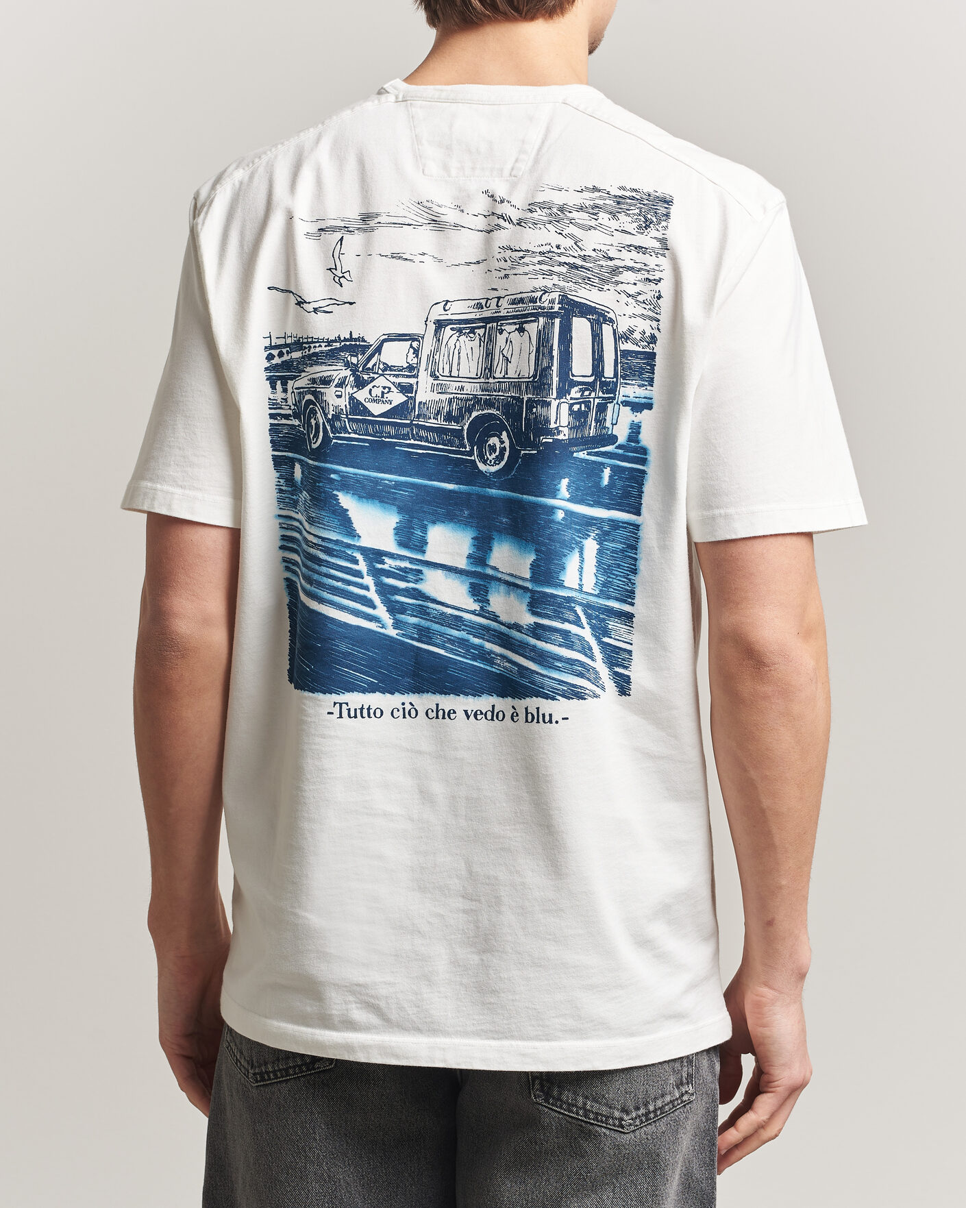 Hombres | Camisetas | C.P. Company | Cotton Jersey Back Print T-Shirt White