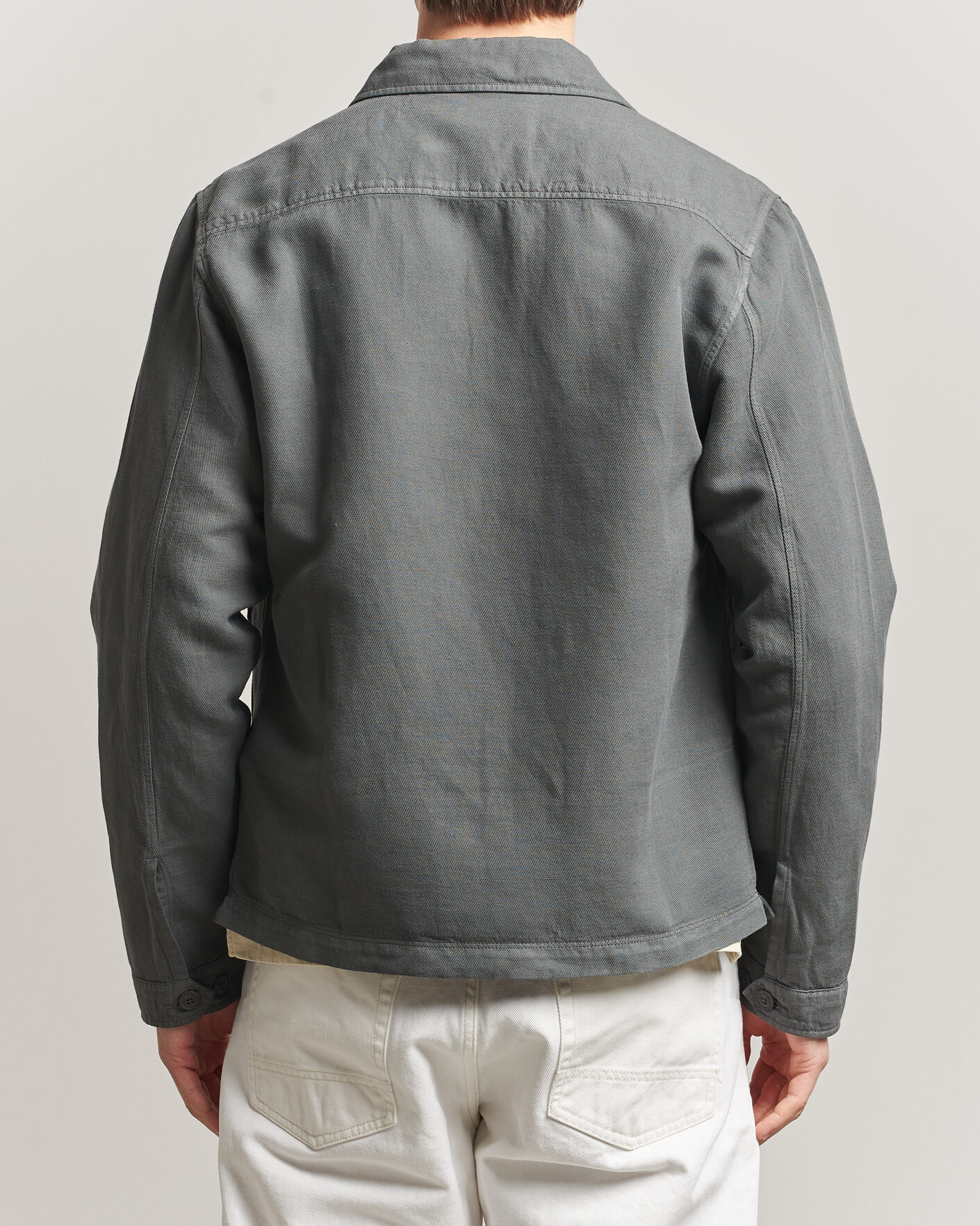 Hombres | Camisas | C.P. Company | Broken Twill Linen/Cotton Overshirt Olive