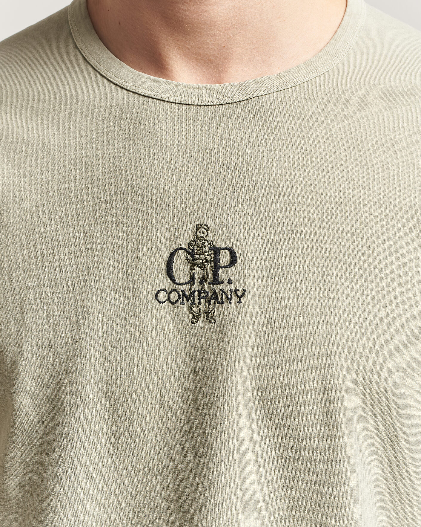 Hombres | Camisetas | C.P. Company | Back Printed Cotton T-Shirt Washed Green