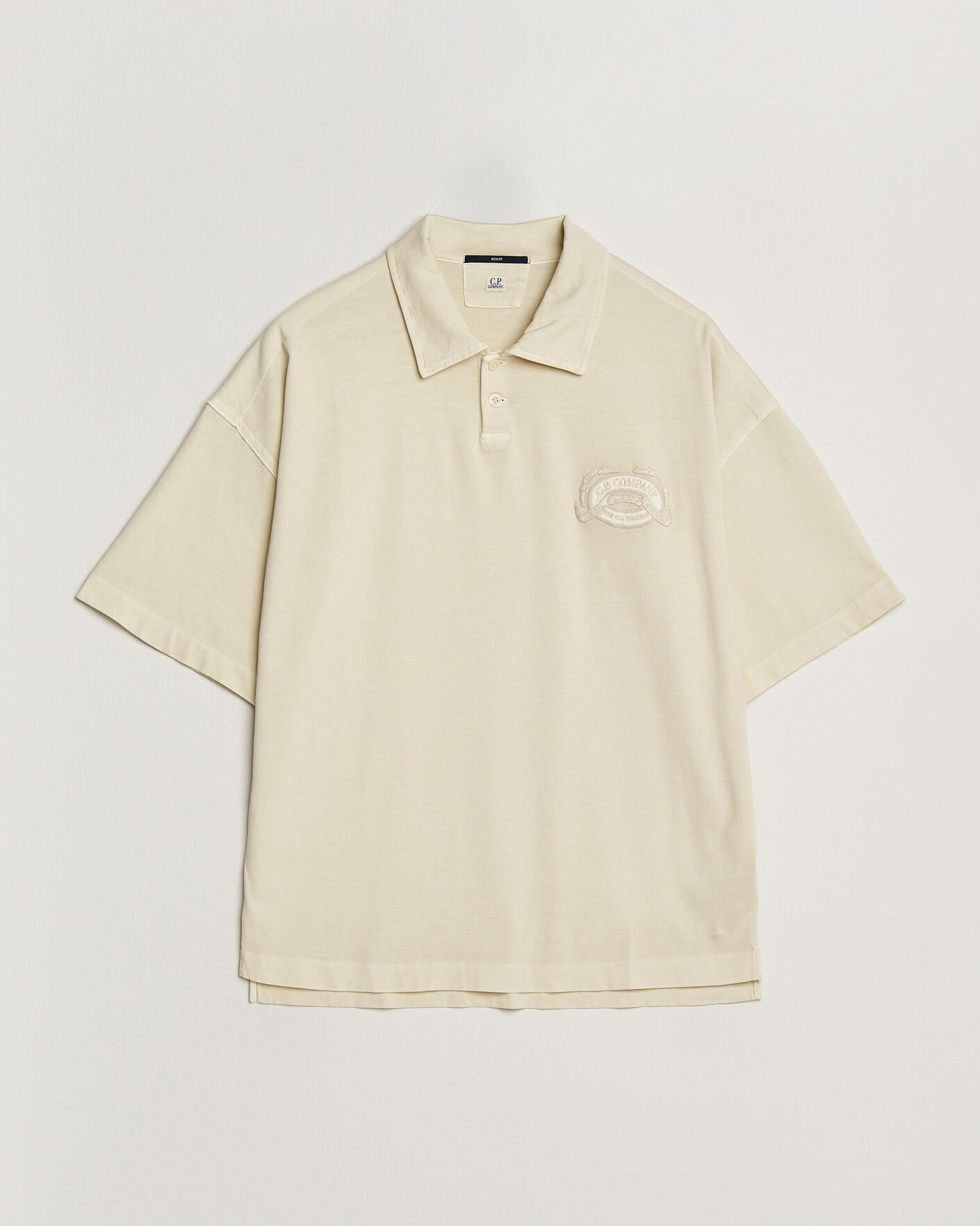 Hombres | Polos | C.P. Company | Boxy Fit Cotton Logo Polo Cream