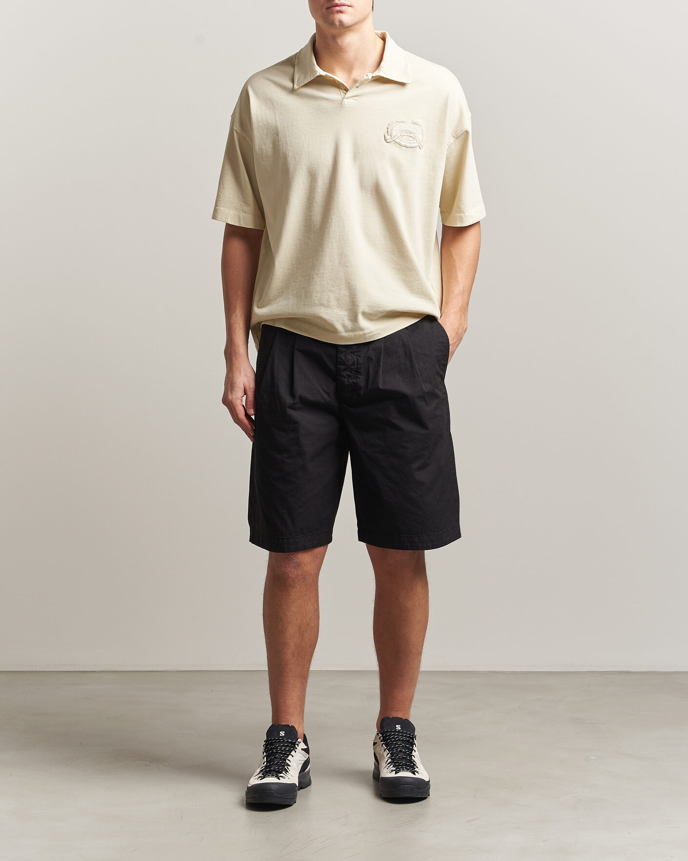 Hombres | Polos | C.P. Company | Boxy Fit Cotton Logo Polo Cream