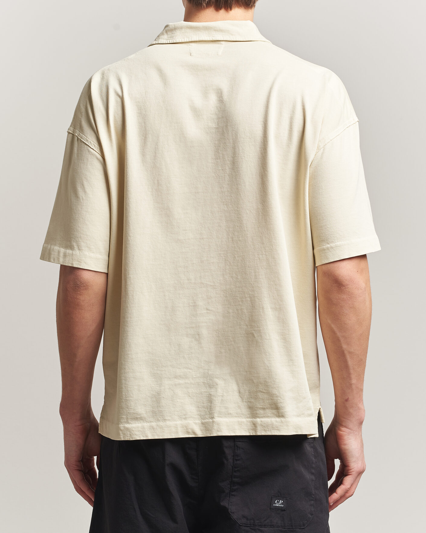Hombres | Polos | C.P. Company | Boxy Fit Cotton Logo Polo Cream