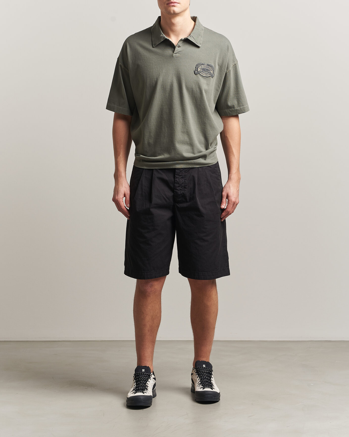 Hombres | Polos | C.P. Company | Boxy Fit Cotton Logo Polo Dark Green