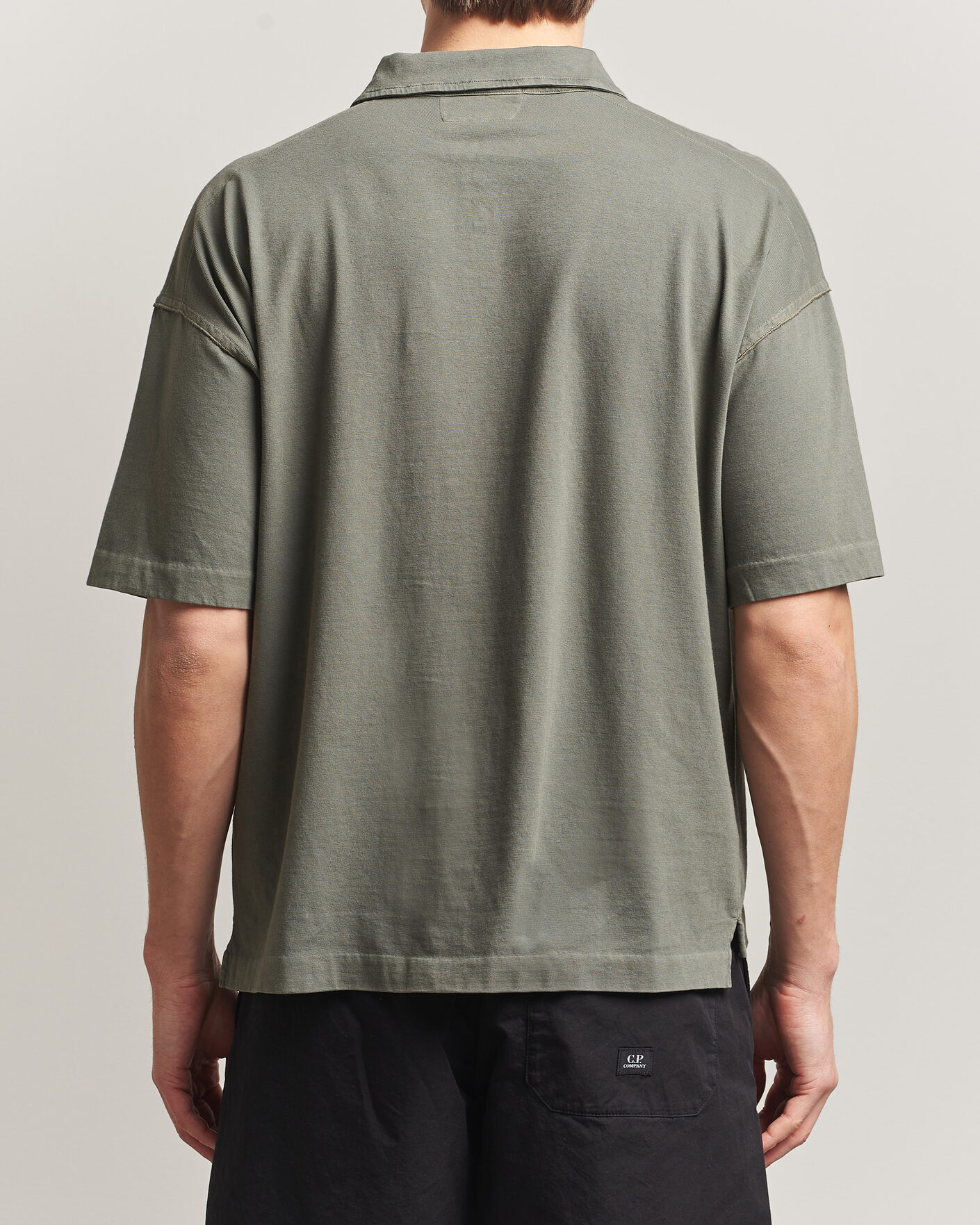 Hombres | Polos | C.P. Company | Boxy Fit Cotton Logo Polo Dark Green