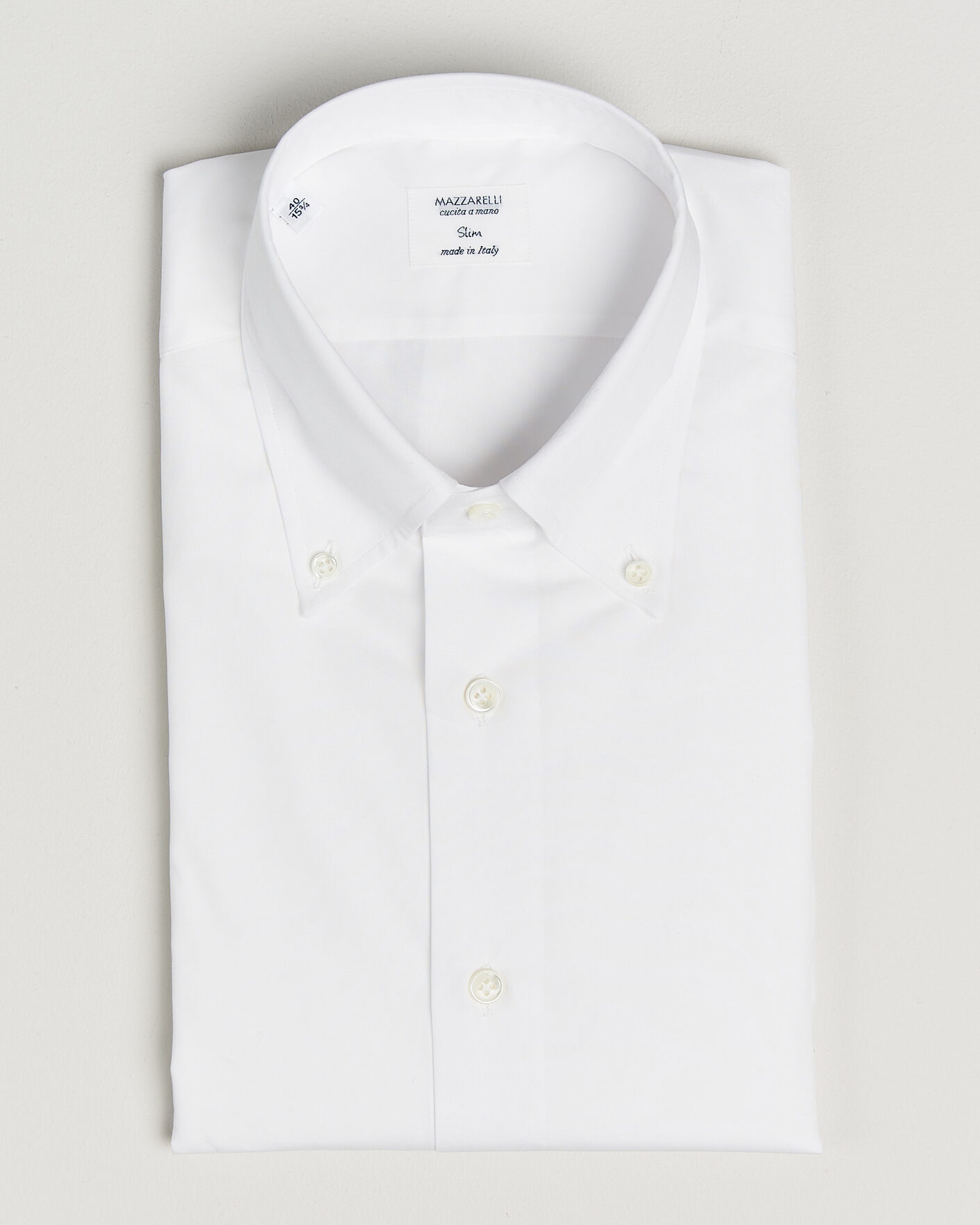 Hombres | Camisas | Mazzarelli | Soft Cotton Button Down Shirt White