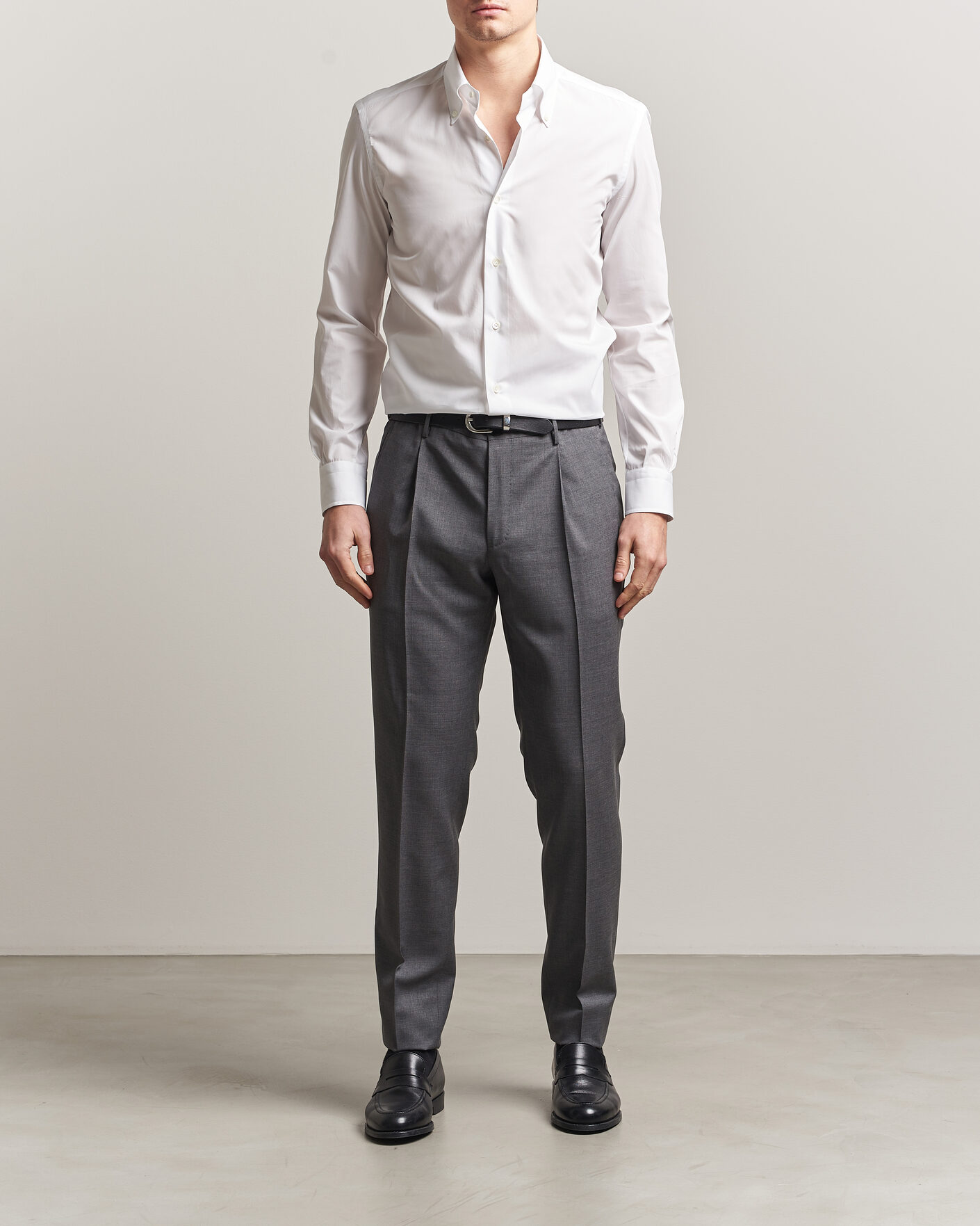 Hombres | Camisas | Mazzarelli | Soft Cotton Button Down Shirt White