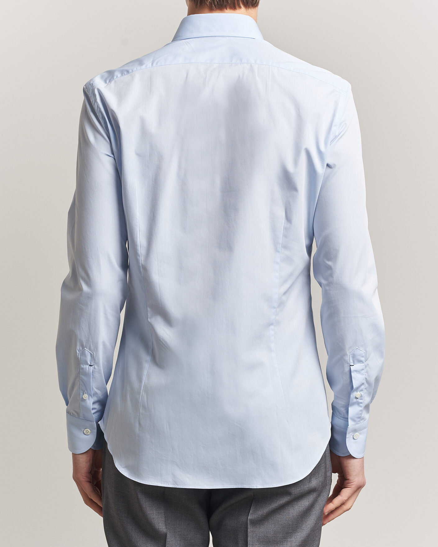 Hombres | Camisas | Mazzarelli | Soft Cotton Button Down Shirt Light Blue