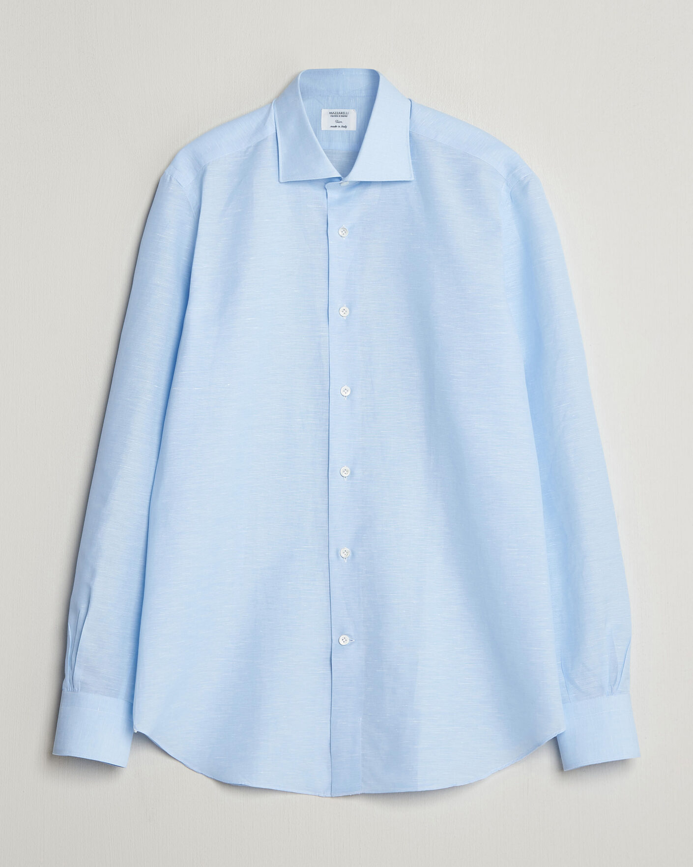 Hombres | Camisas | Mazzarelli | Soft Cotton/Linen Shirt Light Blue