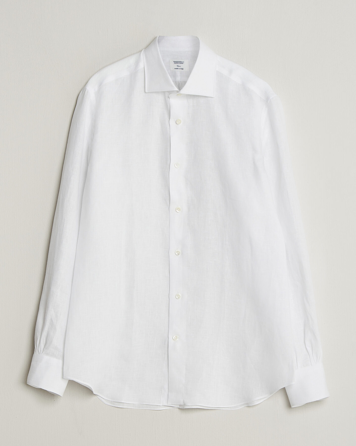 Hombres | Camisas | Mazzarelli | Soft Linen Shirt White