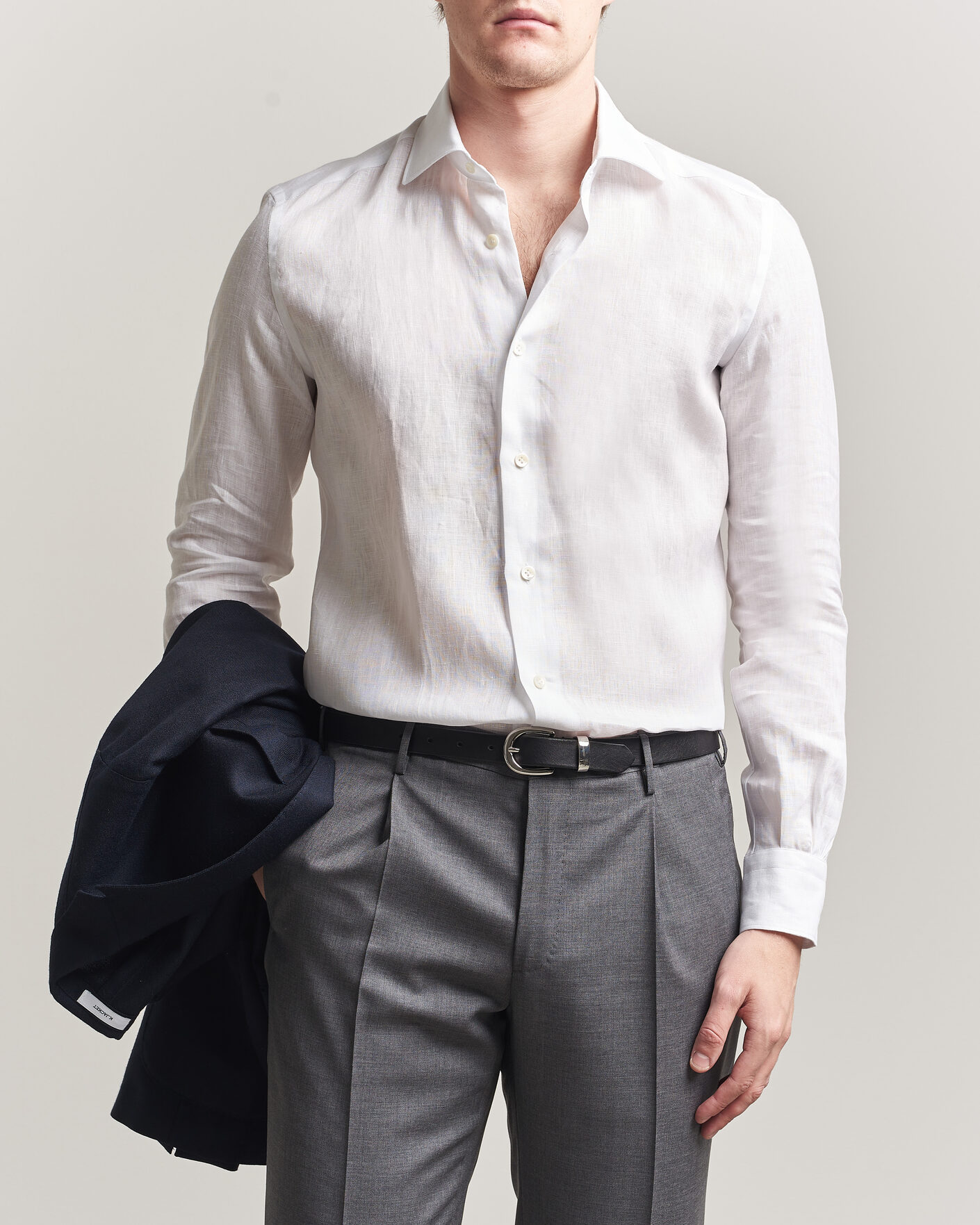 Hombres | Camisas | Mazzarelli | Soft Linen Shirt White