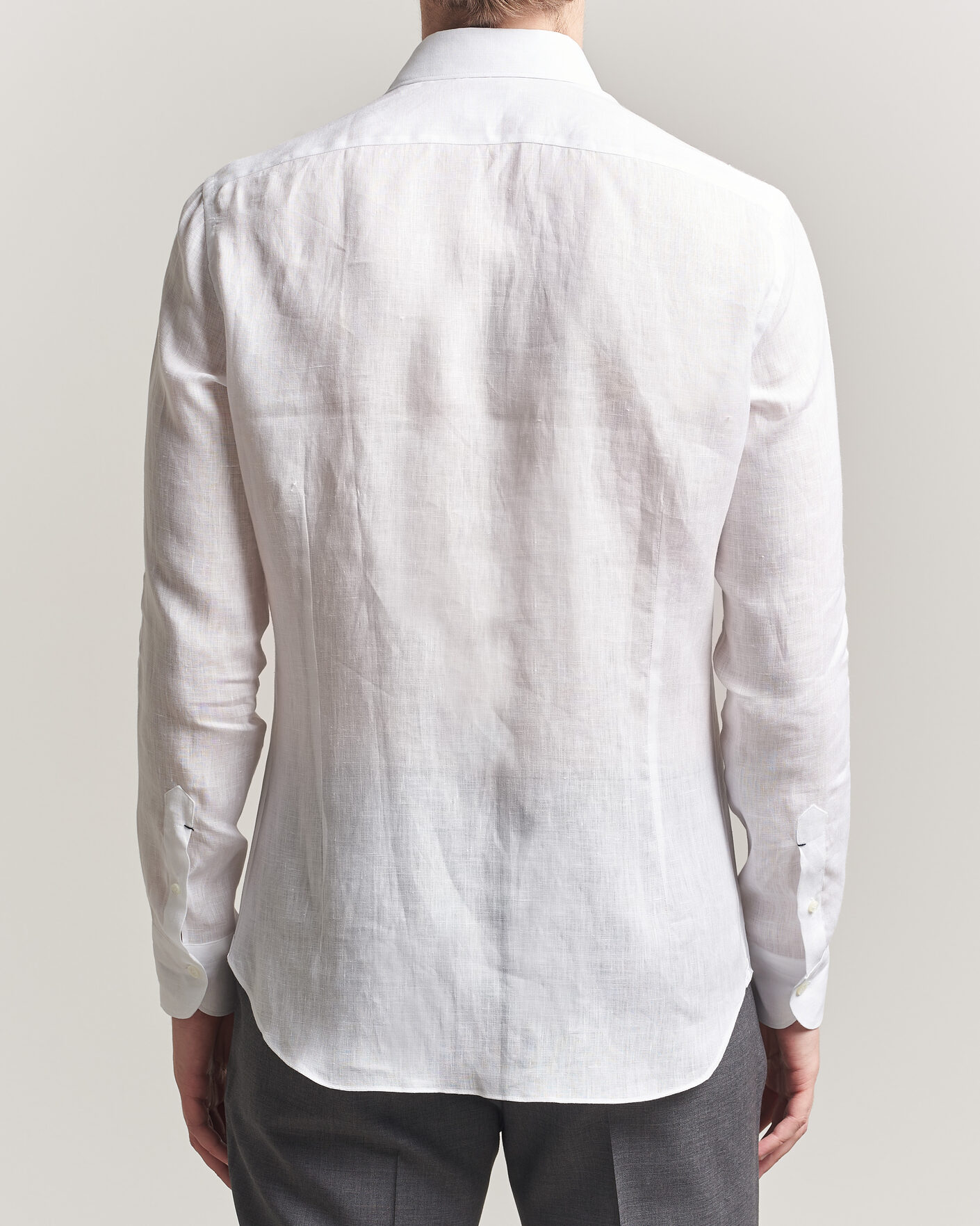 Hombres | Camisas | Mazzarelli | Soft Linen Shirt White