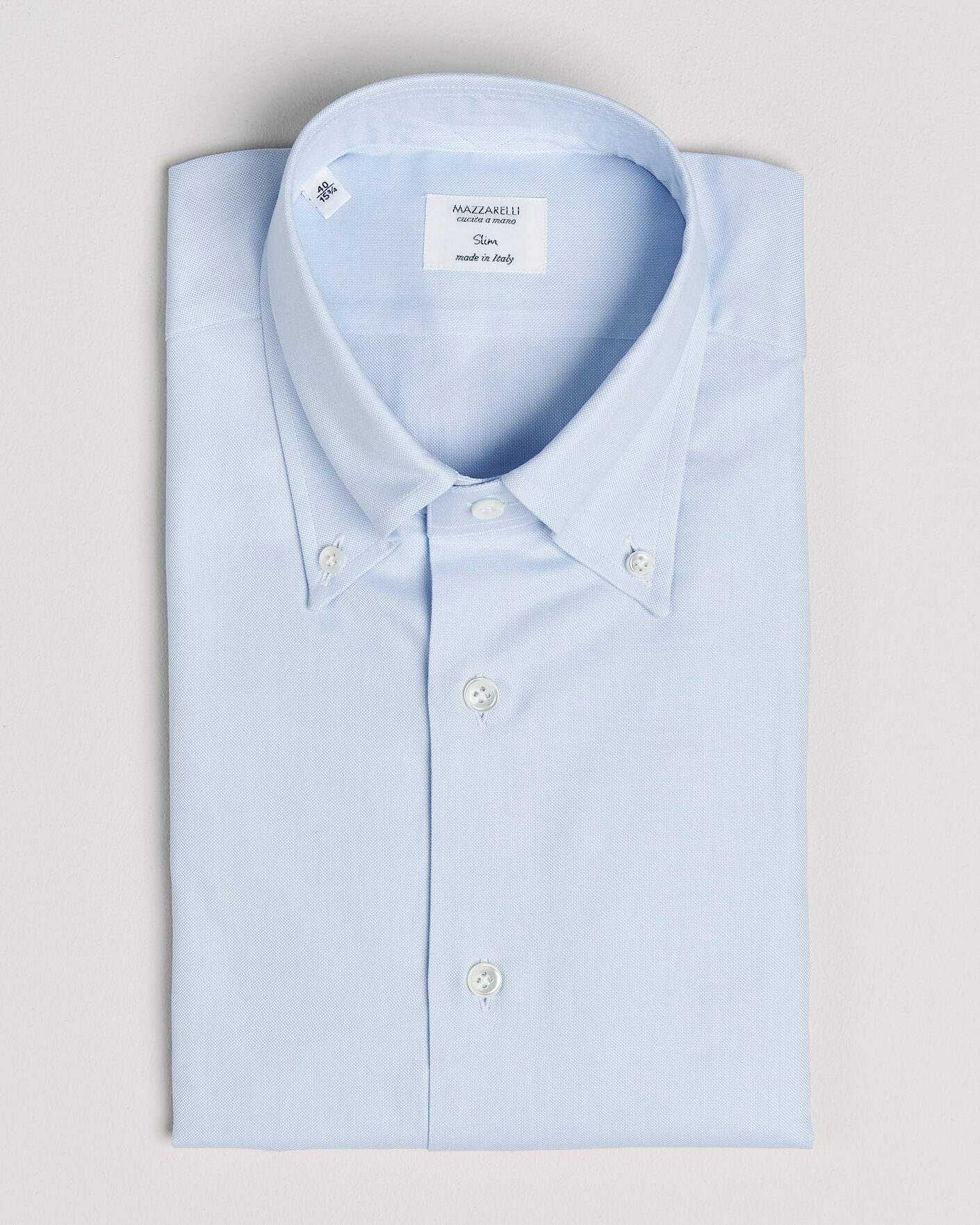 Hombres | Camisas | Mazzarelli | Soft Oxford Button Down Shirt Light Blue