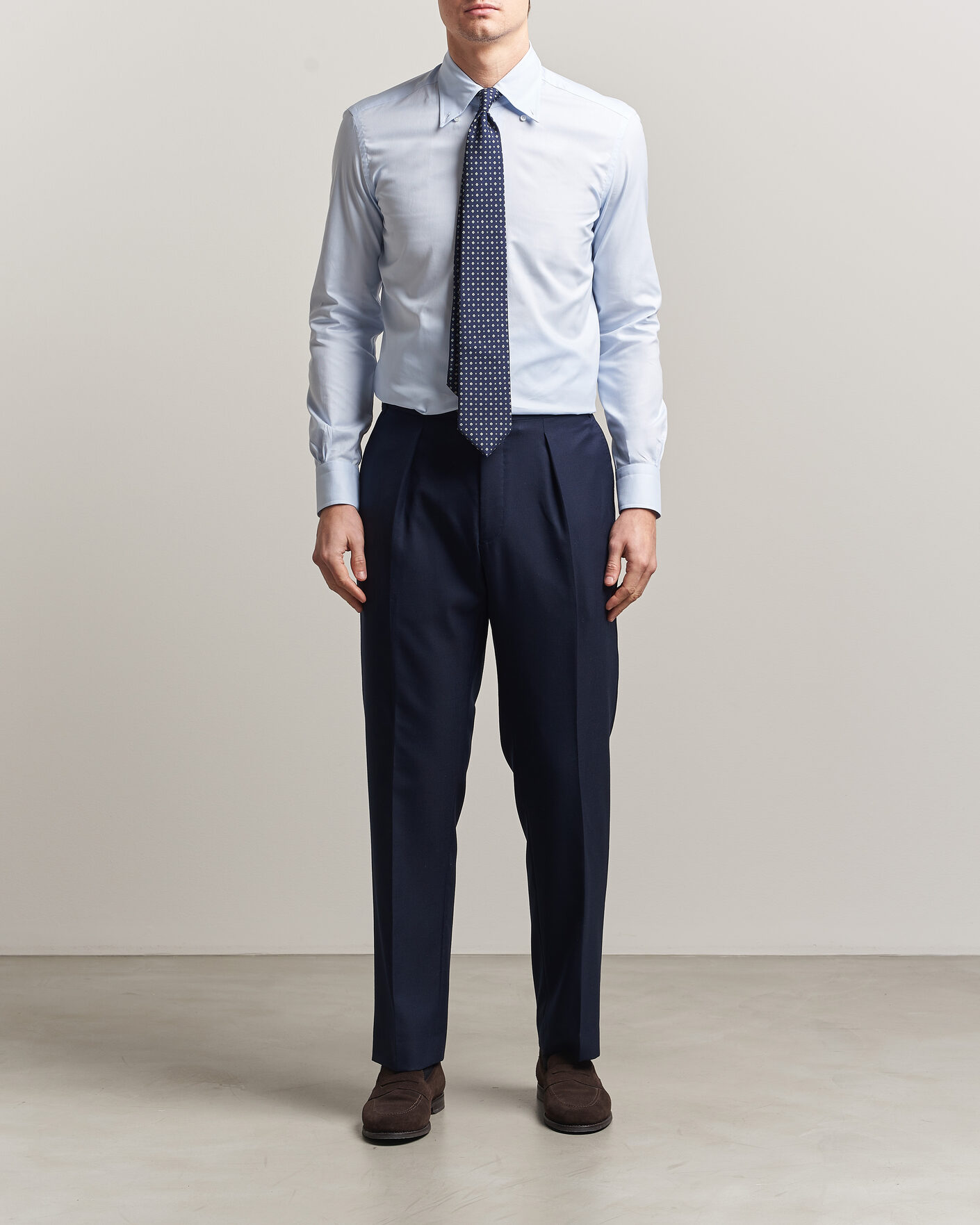 Hombres | Camisas | Mazzarelli | Soft Oxford Button Down Shirt Light Blue