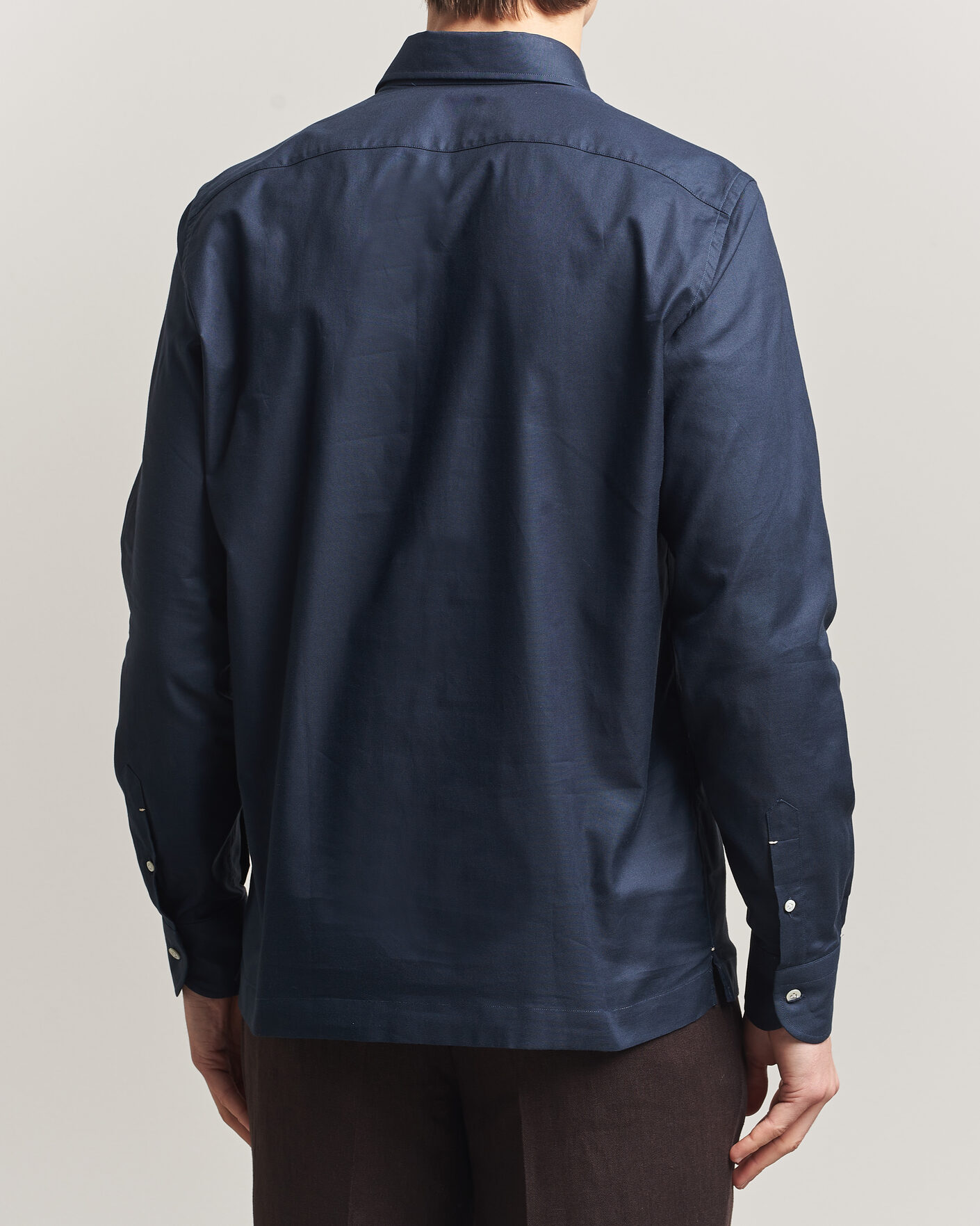 Hombres | Camisas | Mazzarelli | Soft Oxford Popover Shirt Navy