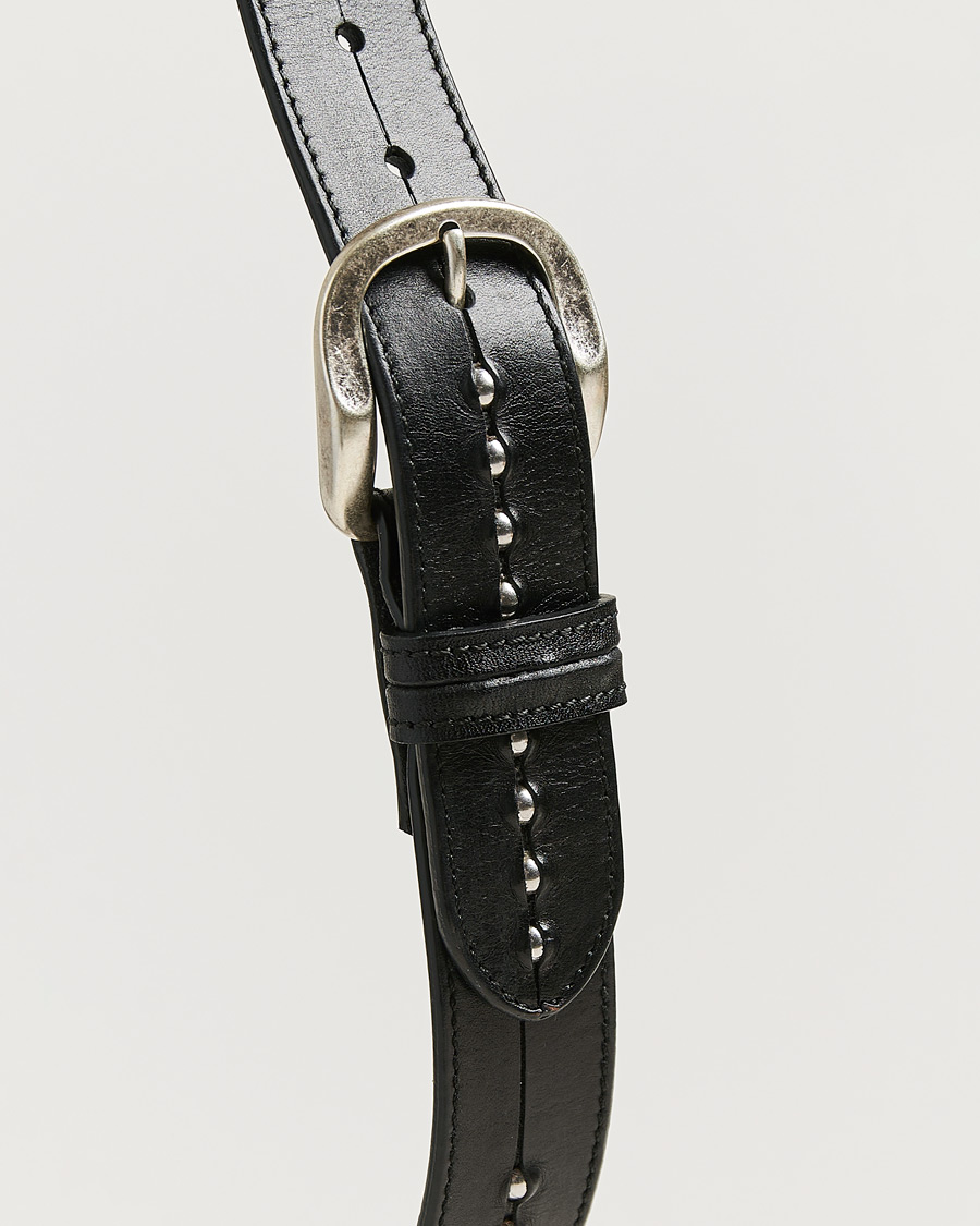 Hombres | Cinturones | Golden Goose | Studded Leather Belt Black