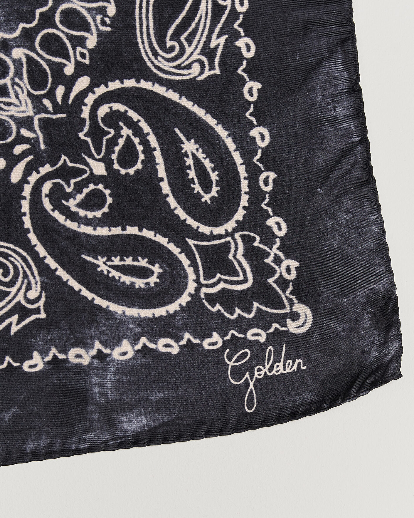Hombres | Pañuelos de bolsillo | Golden Goose | Paisley Silk Bandana Antracite