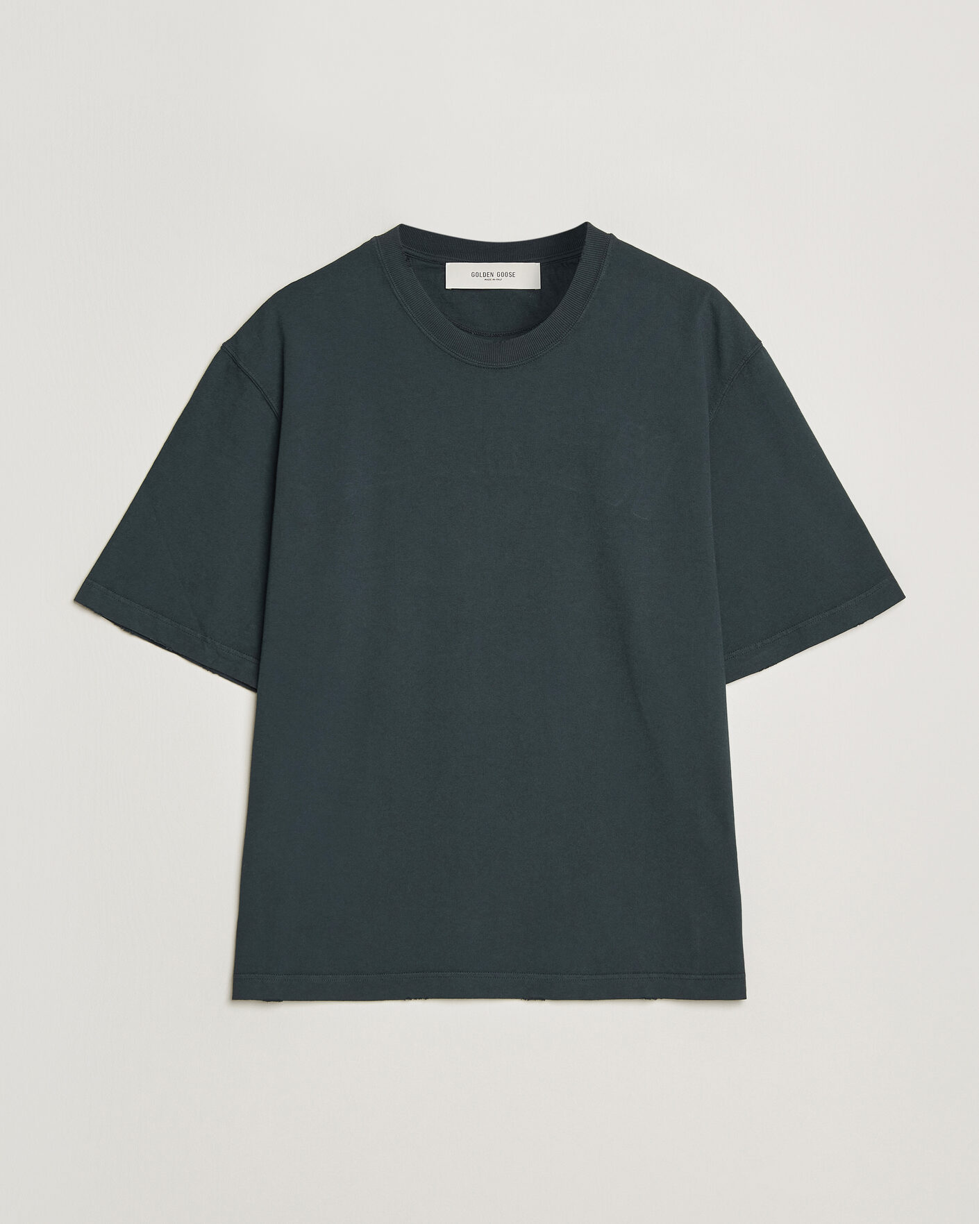 Hombres | Camisetas | Golden Goose | Relaxed Fit Cotton T-Shirt Washed Black