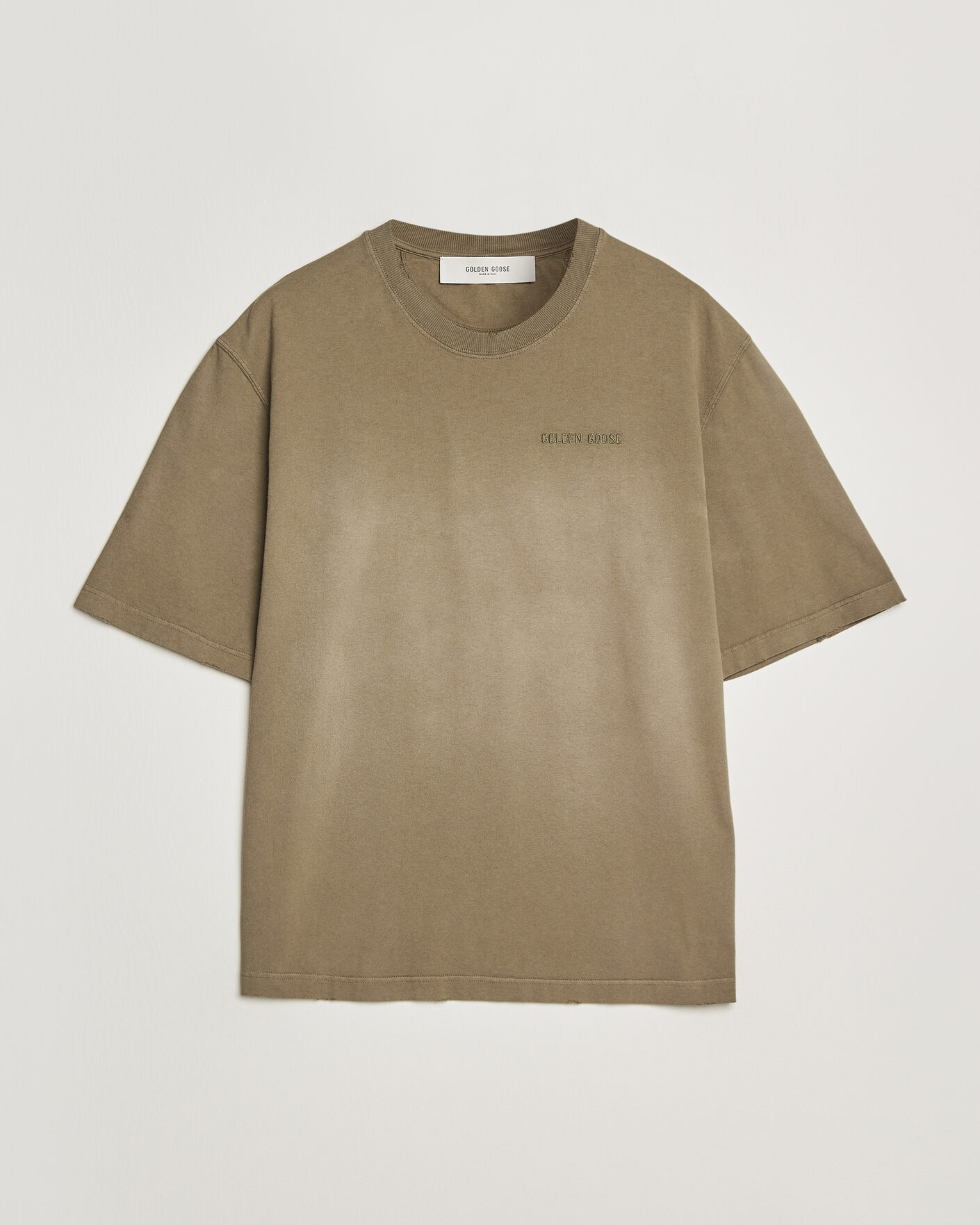 Hombres | Camisetas | Golden Goose | Journey Dyed Cotton T-Shirt Washed Beige